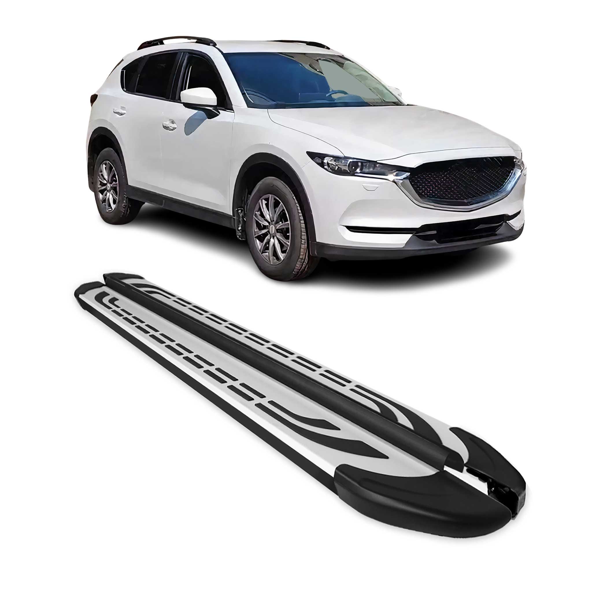 2017-2025 Mazda CX-5 Running Boards Side Steps Silver & Black