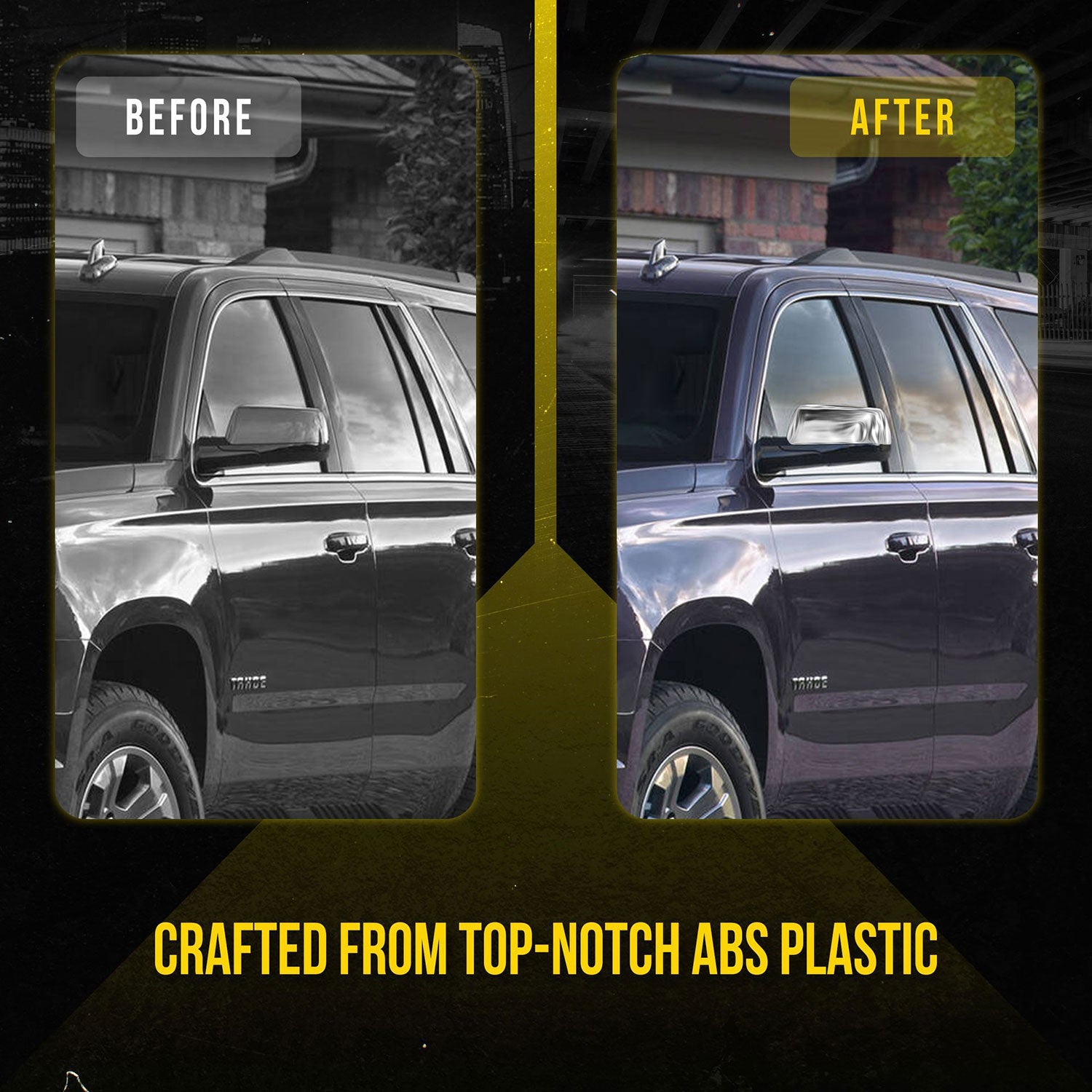 2015-2020 GMC Yukon Mirror Cover Caps Chrome 2Pcs ABS Plastic