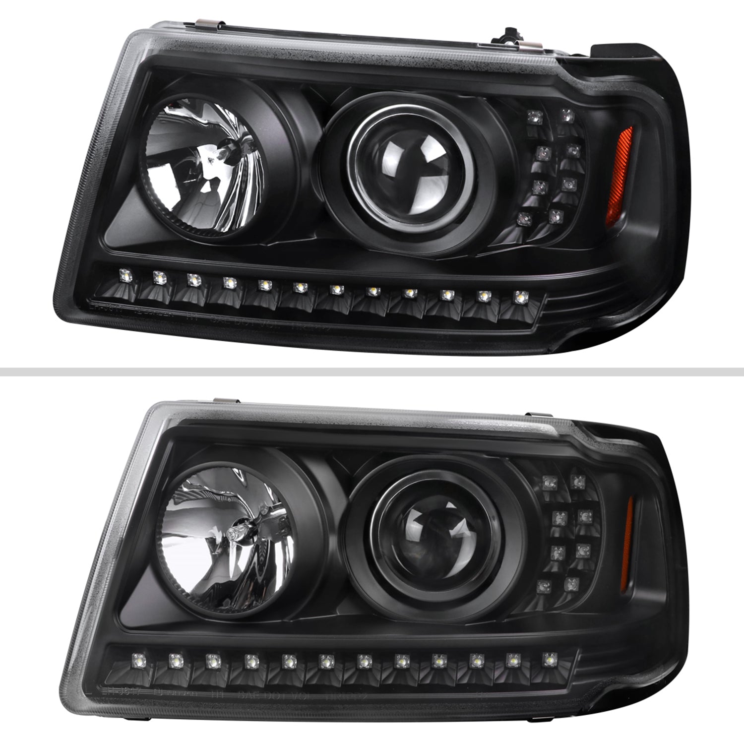 2001-2011 Ford Ranger Projector Headlights LED Light & LED Signal Matte Black