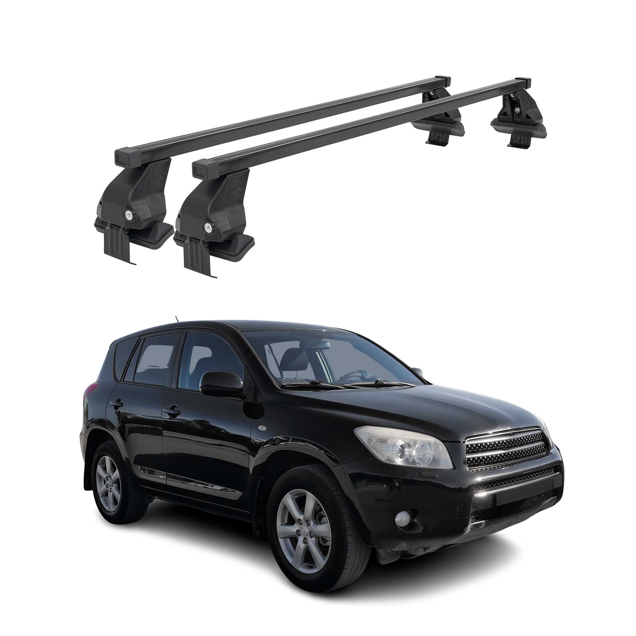2006-2012 Toyota RAV4 Roof Rack Cross Bars Black