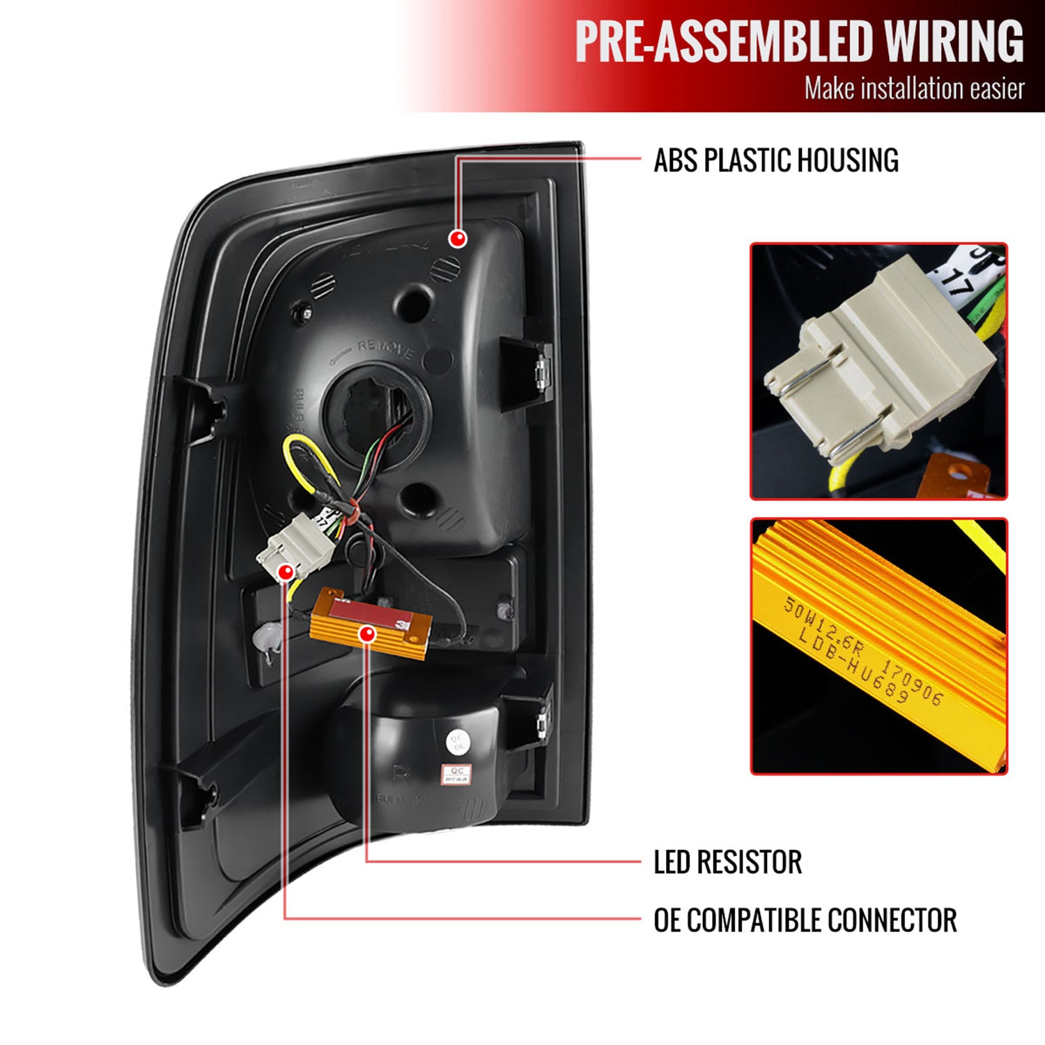 2009-2018 Dodge RAM 1500 2500 3500 LED Tail Lights - V2 Matt Black