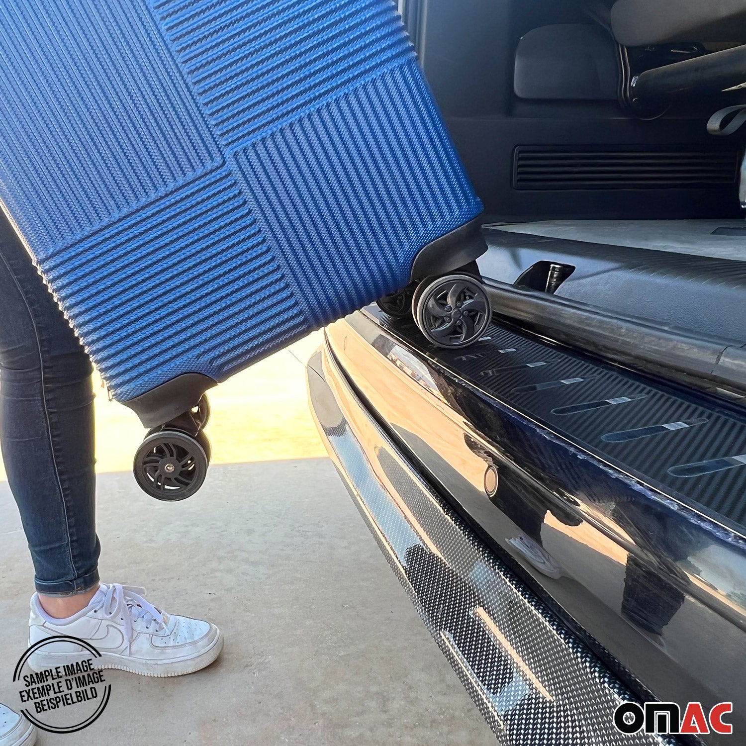 2015-2019 Subaru Outback Rear Bumper Sill Cover Guard Stainless Steel Carbon Foiled