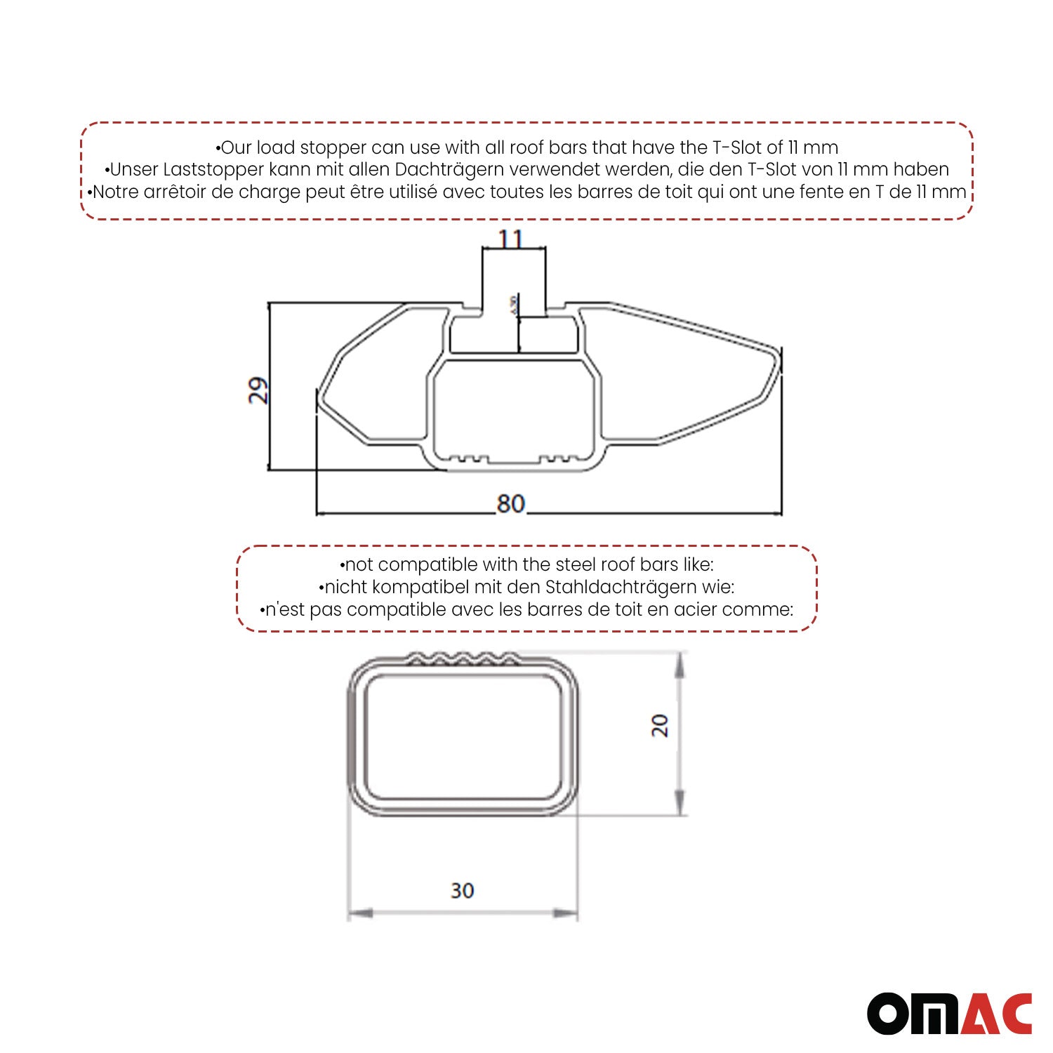 Load Stopper Easy Lock For Roof Rack Cross Bar Adjustable Load Stops Hook 4Pcs