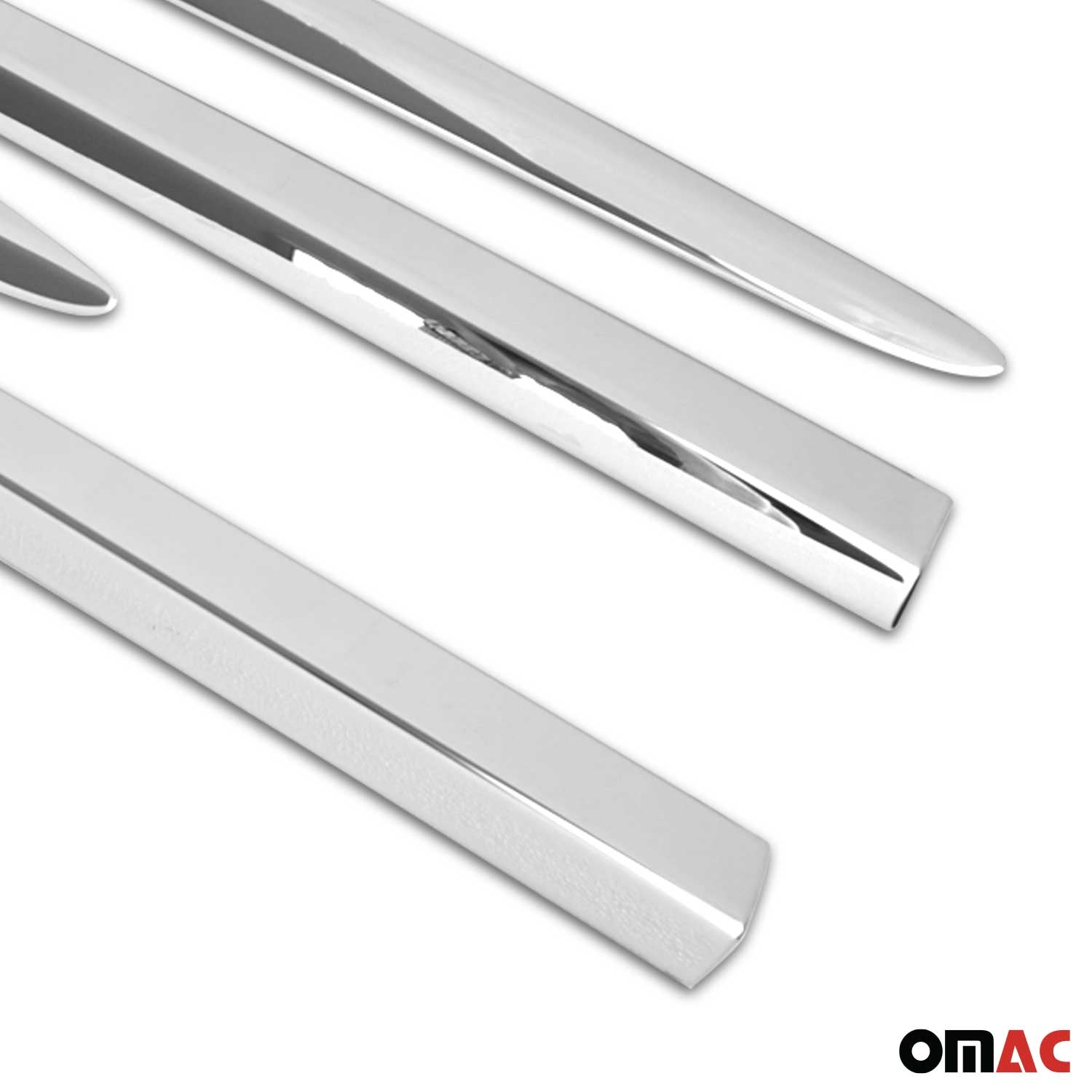 2016-2023 Fiat 500X Side Door Molding Trim Skirt Garnish Stainless Steel Silver 4 Pcs
