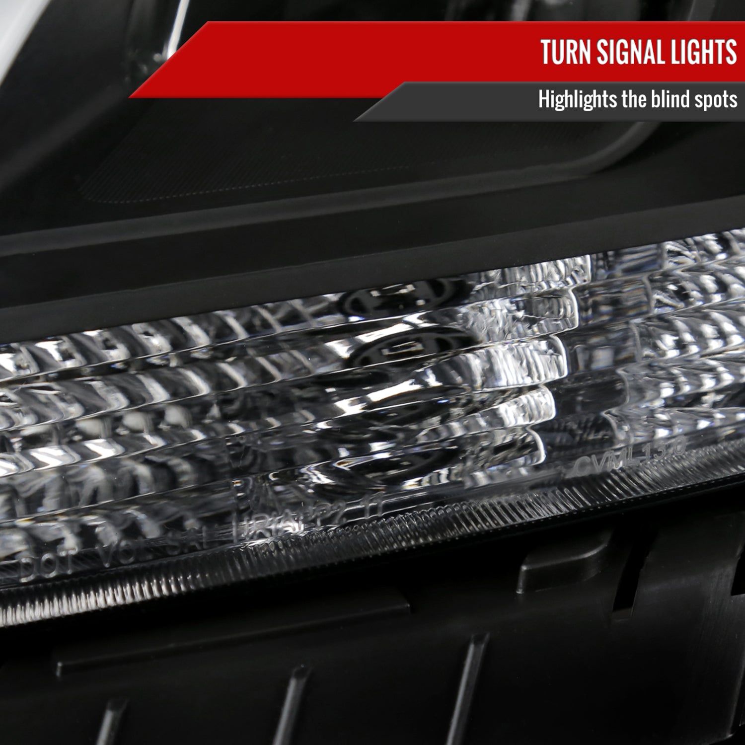 2013-2016 Chevy Malibu Projector Headlights Matte Black Housing/Clear Lens