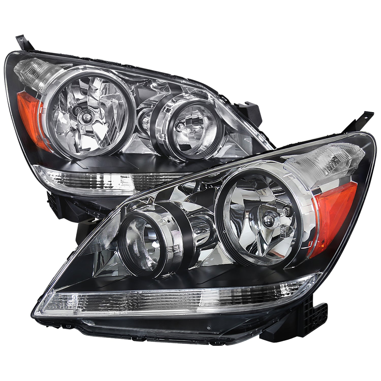 2005-2007 Honda Odyssey Factory Crystal Headlights w/9006 Bulbs Chrome/Clear