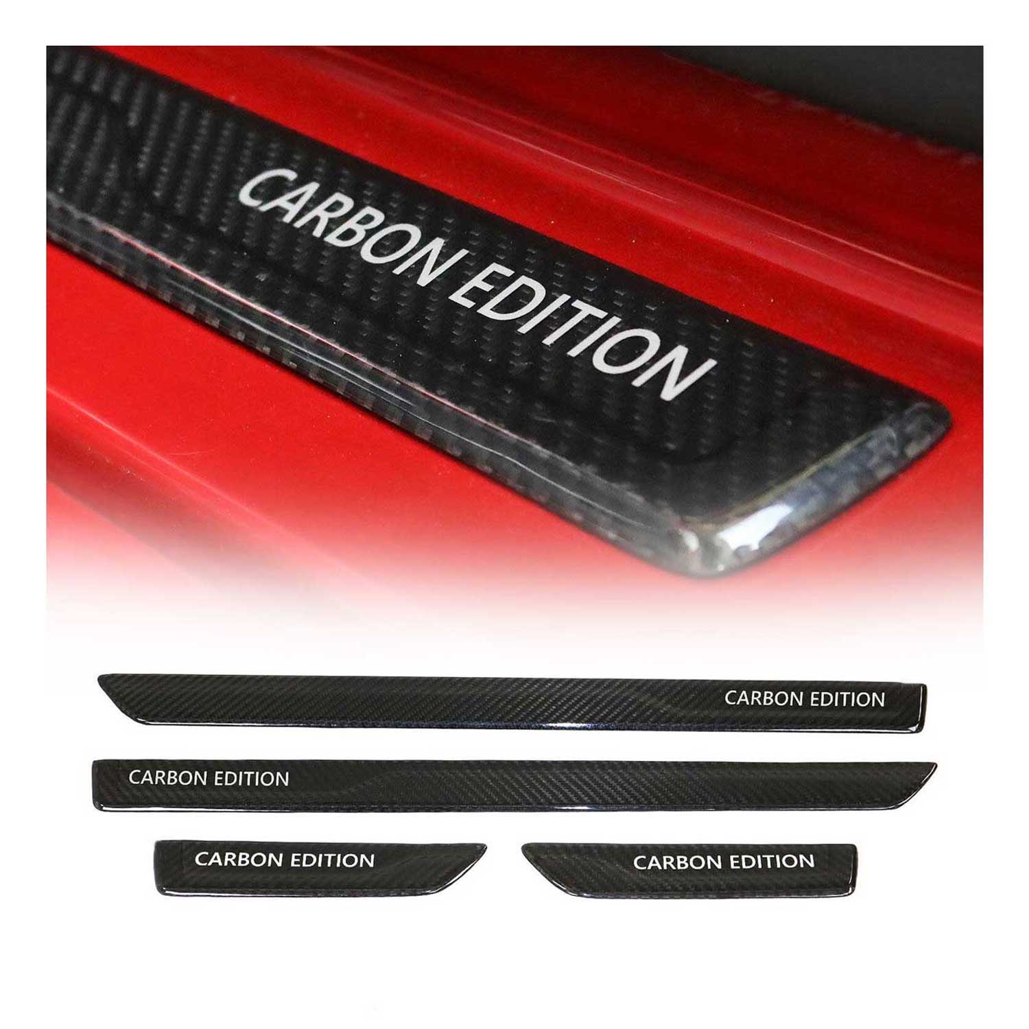 Honda Civic Sedan Door Sill Scuff Plate Scratch Protector Carbon Fiber 4 Pcs