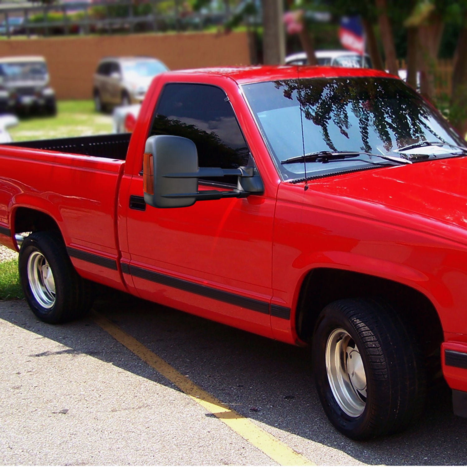 1988-2002 Chevy C/K C3500/Tahoe Yukon/Suburban Manual Towing Mirrors Amber