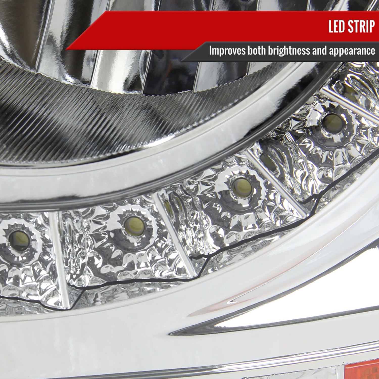 1999-2002 Chevy Silverado 1500 2500/Tahoe Suburban Headlights LED Light Chrome