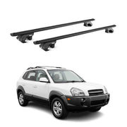 Roof Rack Luggage Carrier for Hyundai Tucson I 2005-2009 Aluminium Black 2Pcs