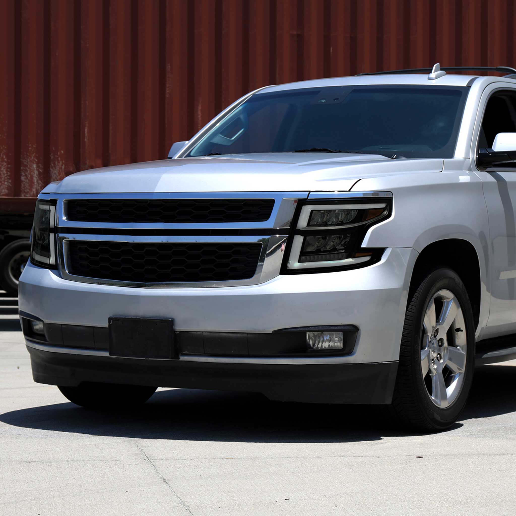 For Chevrolet Tahoe 2015-2020 Full LED DRL Sequential Headlights Matte Black Housing Smoked Lens