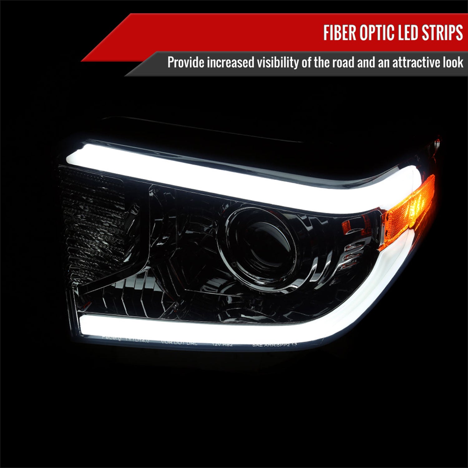 2014-2021 Toyota Tundra LED Projector Headlights Chrome Housing/Smoke Lens