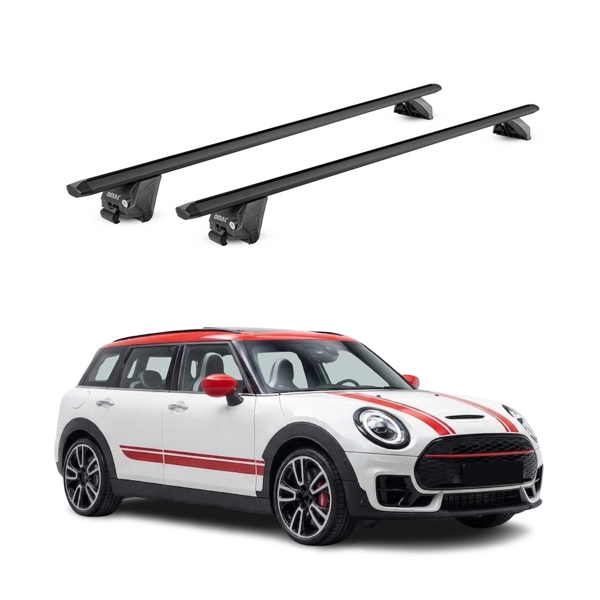 Roof Rack Cross Bars Carrier for Mini Clubman F54 2016-2024 Aluminium Black 2x