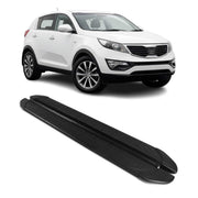 2011-2016 Kia Sportage Running Boards Side Steps Silver & Black