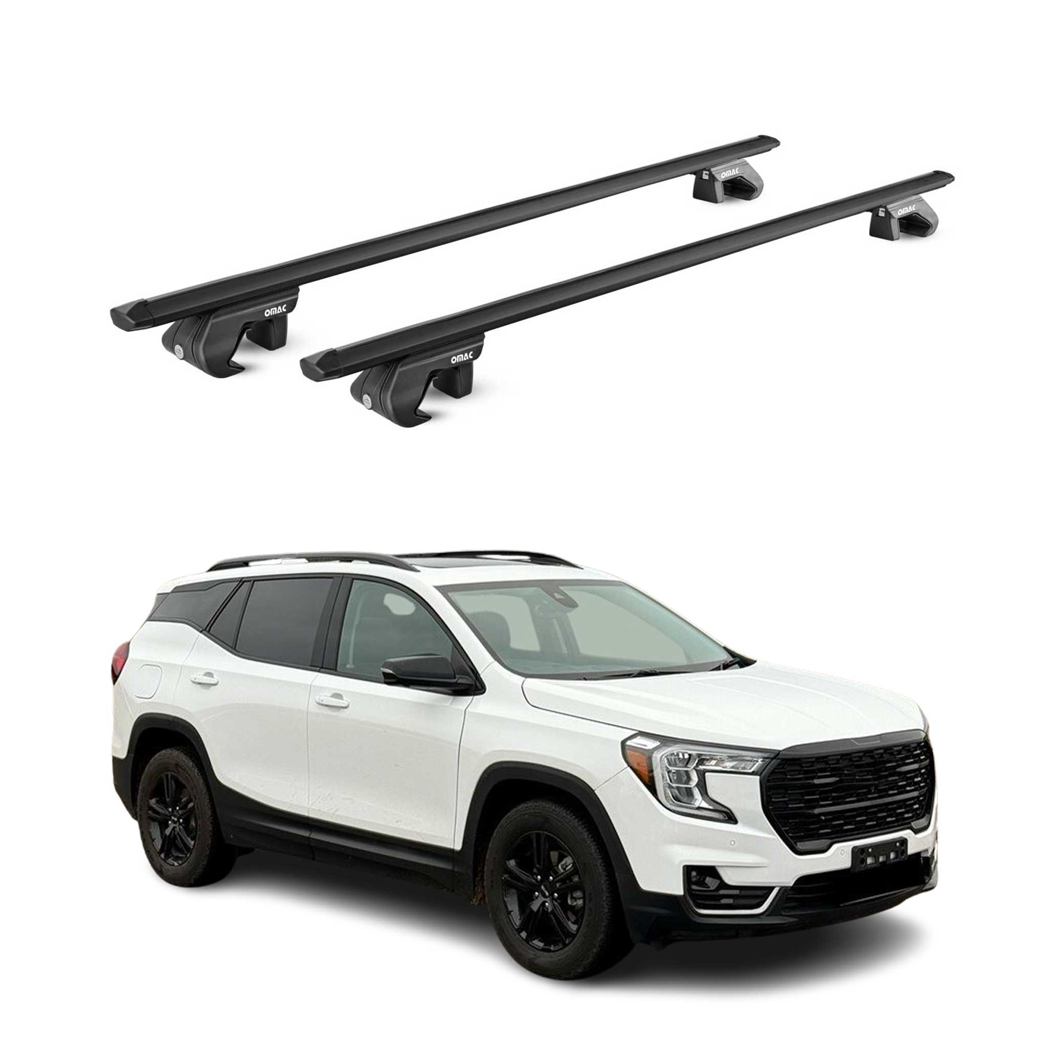 2018-2024 GMC Terrain Roof Rack Cross Bars Black Luggage Carrier 2 Pcs