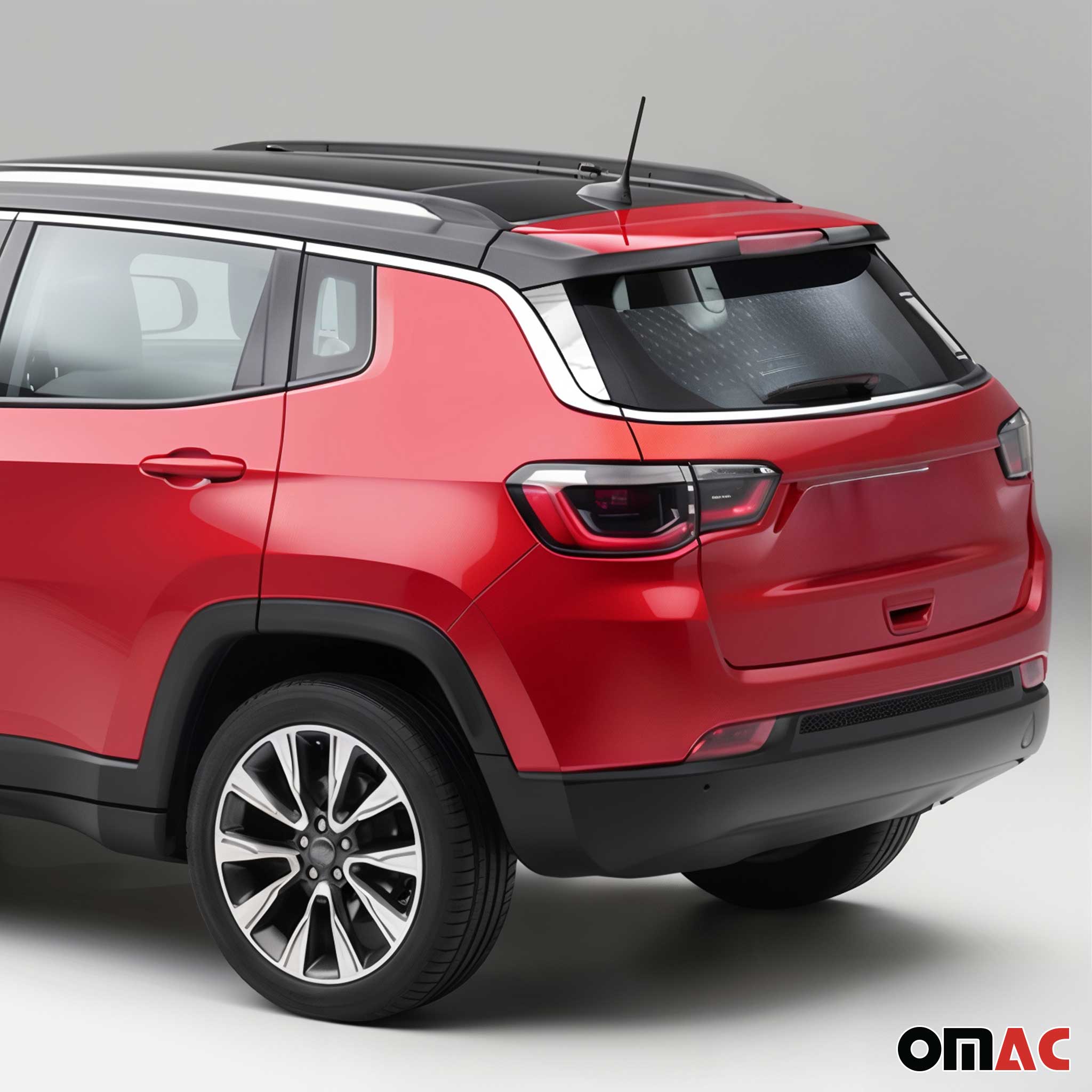 2017-2026 Jeep Compass Trunk Wing Side Trim Silver Stainless Steel 2 Pcs