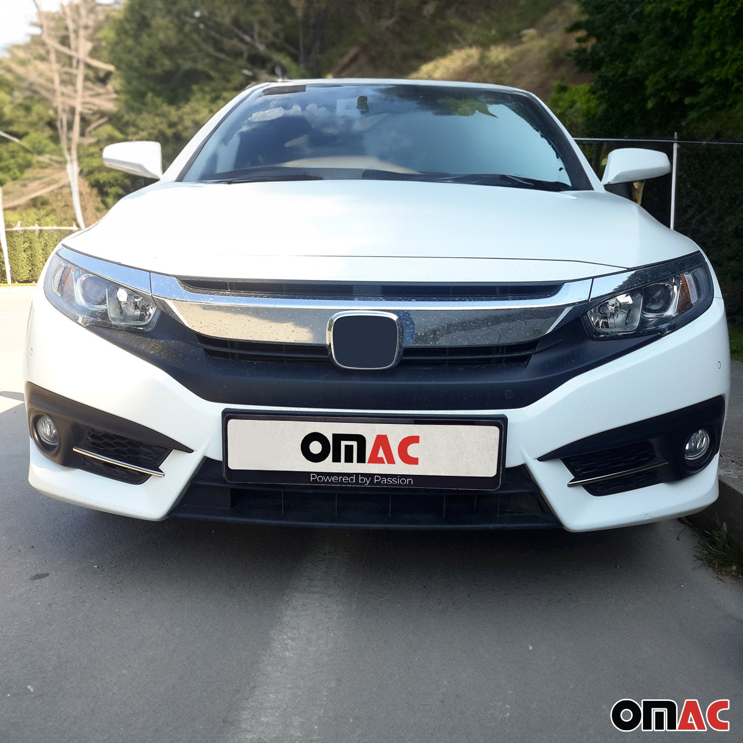 2016-2021 Honda Civic Sedan Fog Light Lamp Bezel Cover Stainless Steel