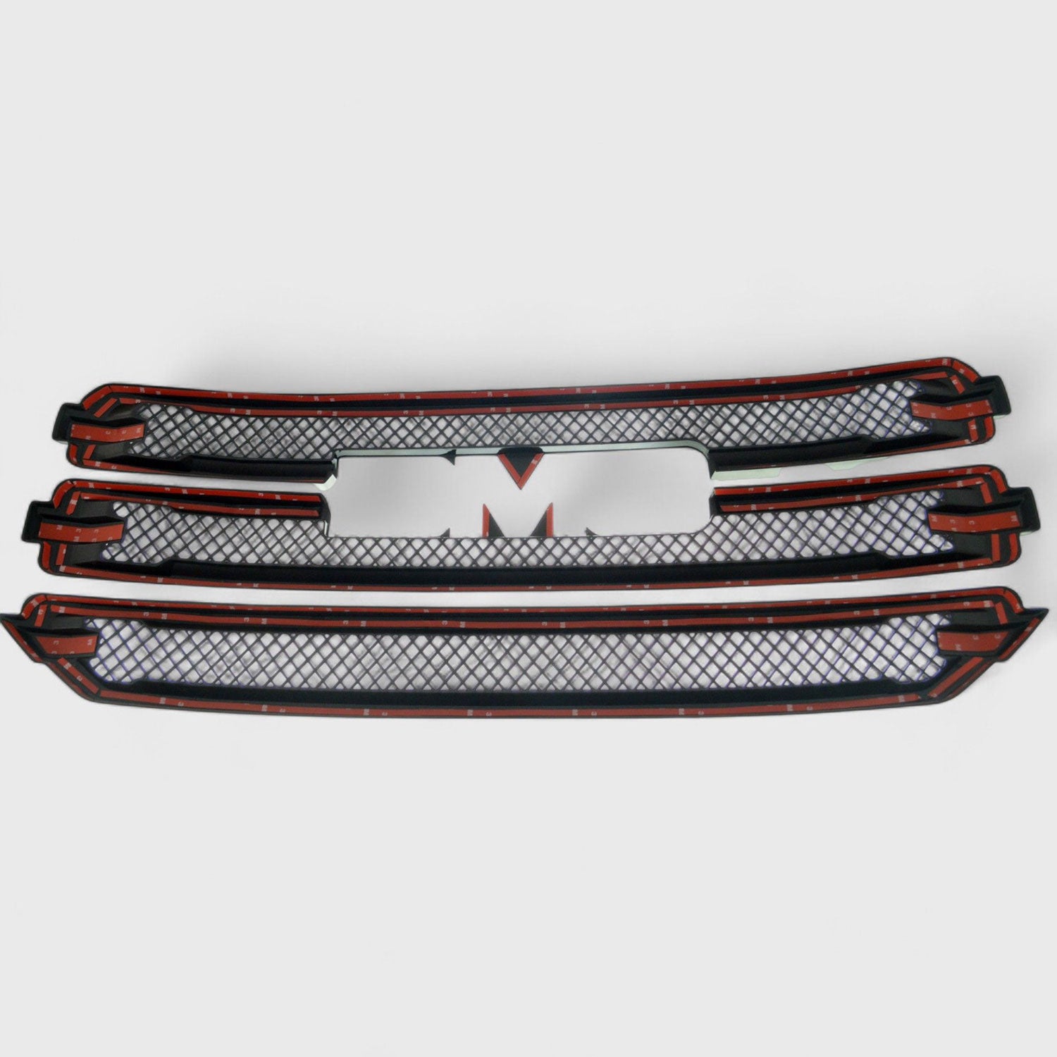 2016-2018 GMC Sierra 1500 Grille Overlay Gloss Black 3Pcs ABS Plastic