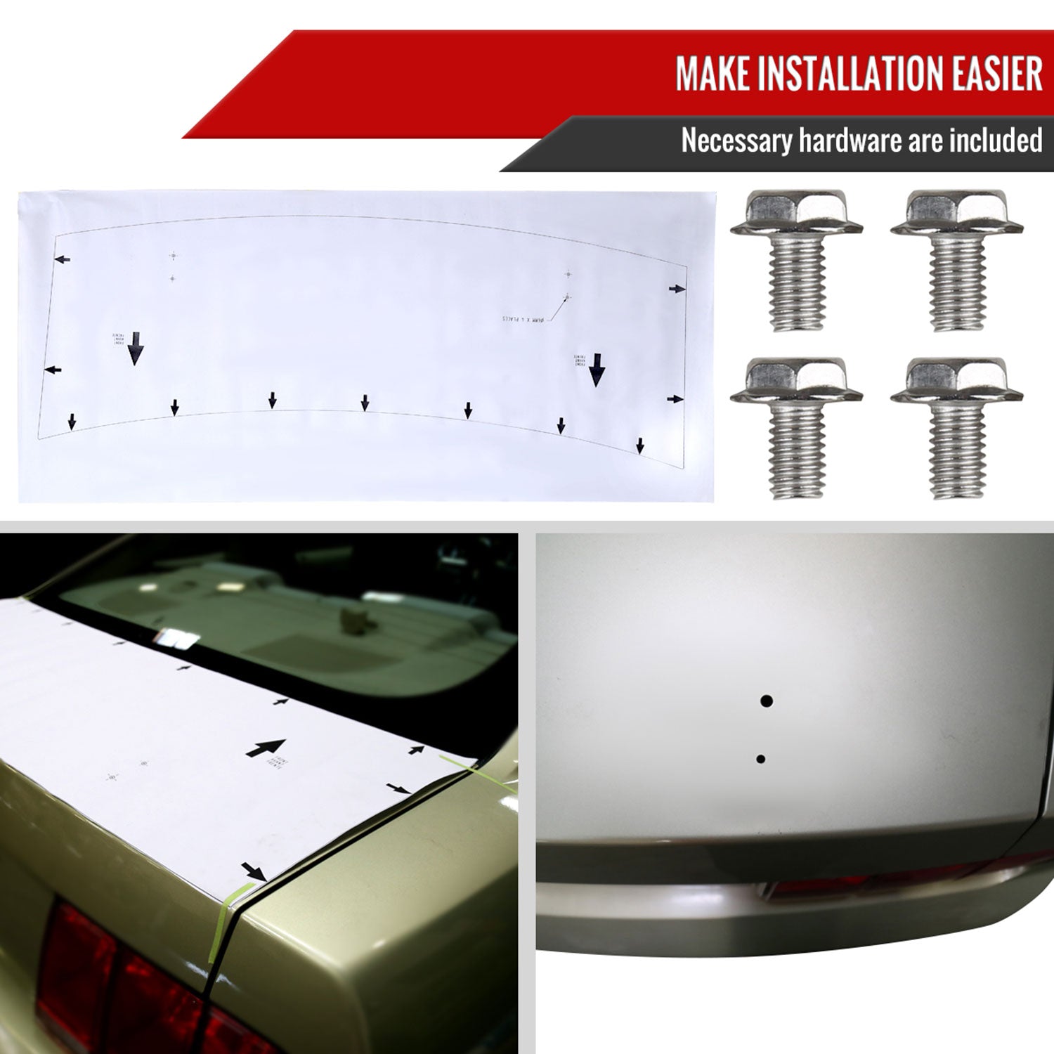 2005-2009 Ford Mustang Matte Black ABS Ducktail Style Rear Spoiler