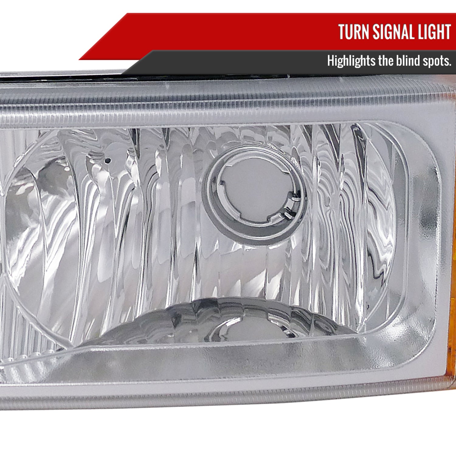 2002-2007 Chevy Silverado/Avalanche Bumper Lights Chrome Housing/Clear Lens