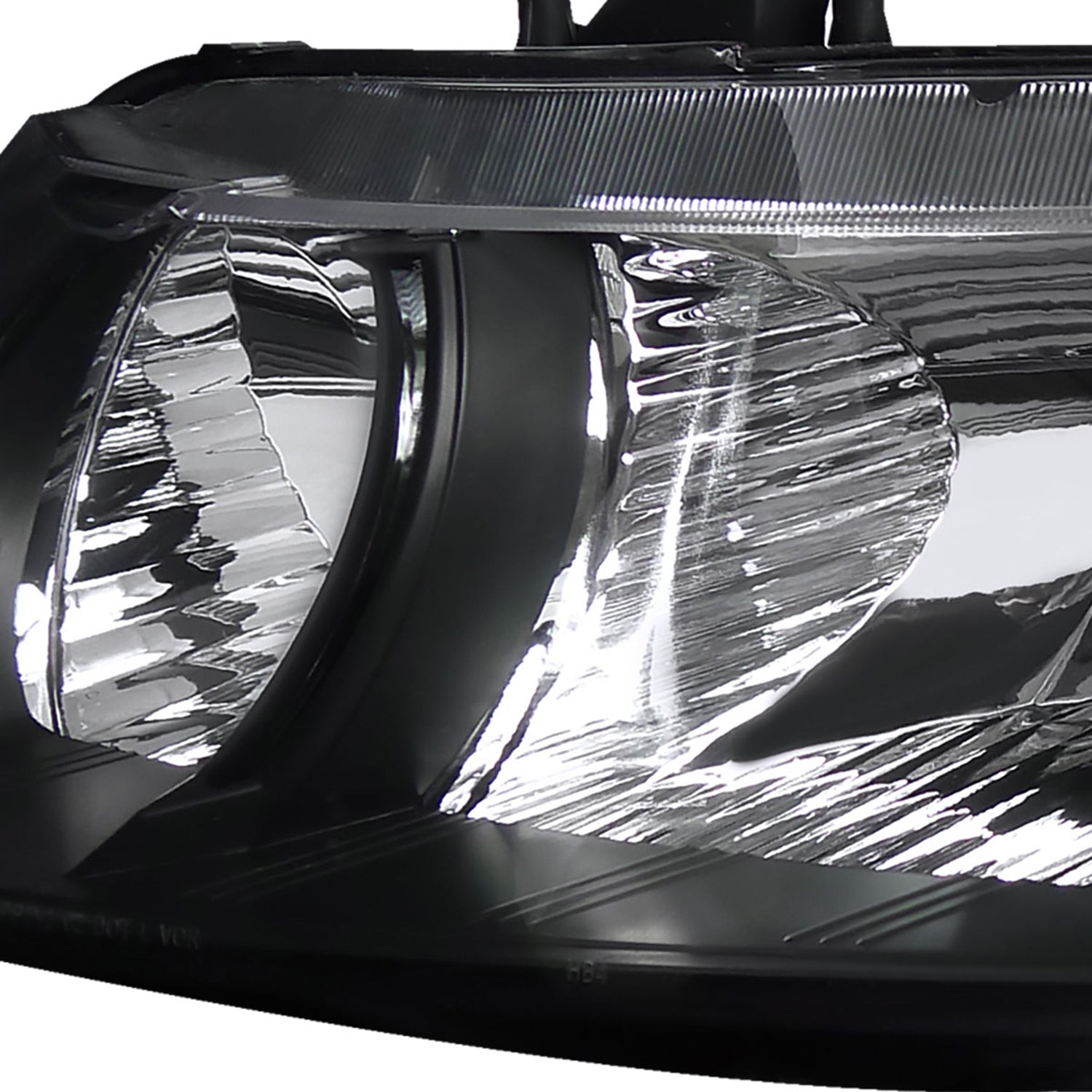 2006-2011 Honda Civic Coupe Factory Style Crystal Headlights Matte Black/Clear