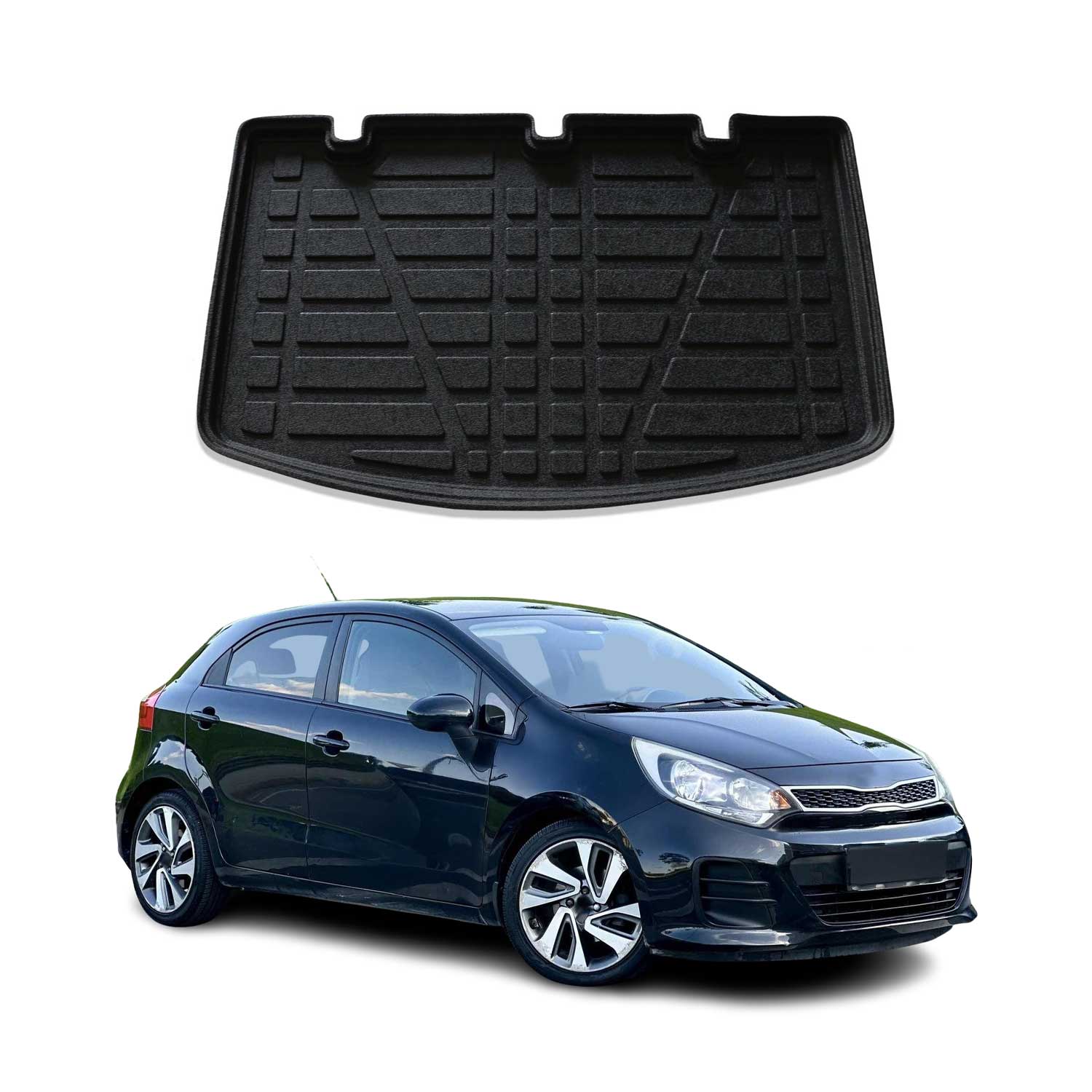 2012-2017 Kia Rio Hatchback Cargo Liner Trunk Mat All Weather Black
