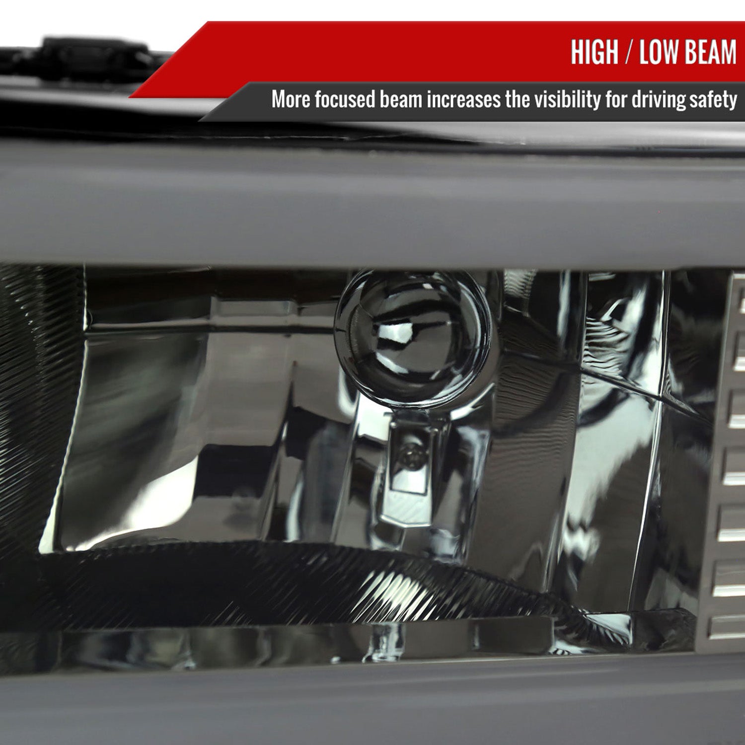 1994-2001 Dodge RAM 1500/ RAM 2500/3500 Dual LED Bar Factory Headlights Smoke