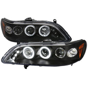 1998-2002 Honda Accord Dual Halo Projector Headlights Matte Black/Clear Lens