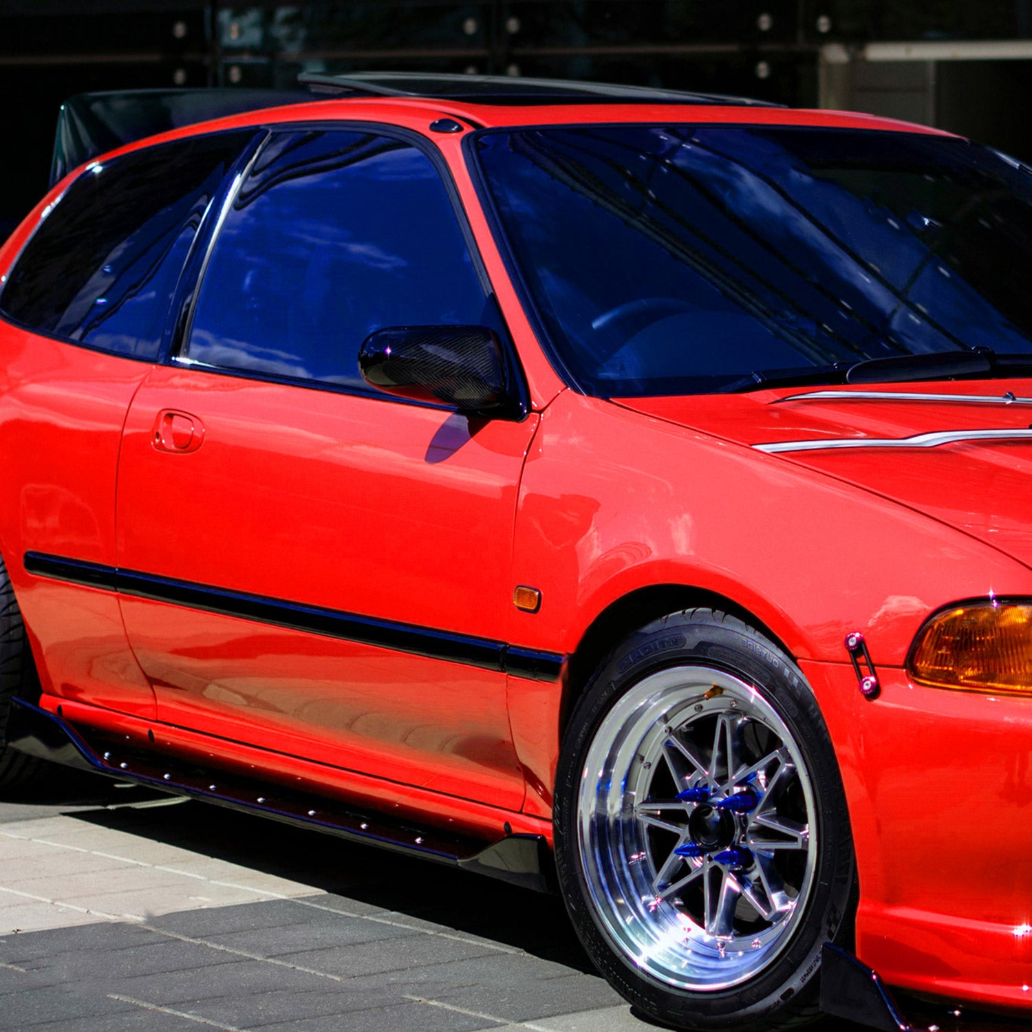 1992-1995 Honda Civic Coupe/Hatchback Carbon Fiber Shell Power Spoon Mirrors