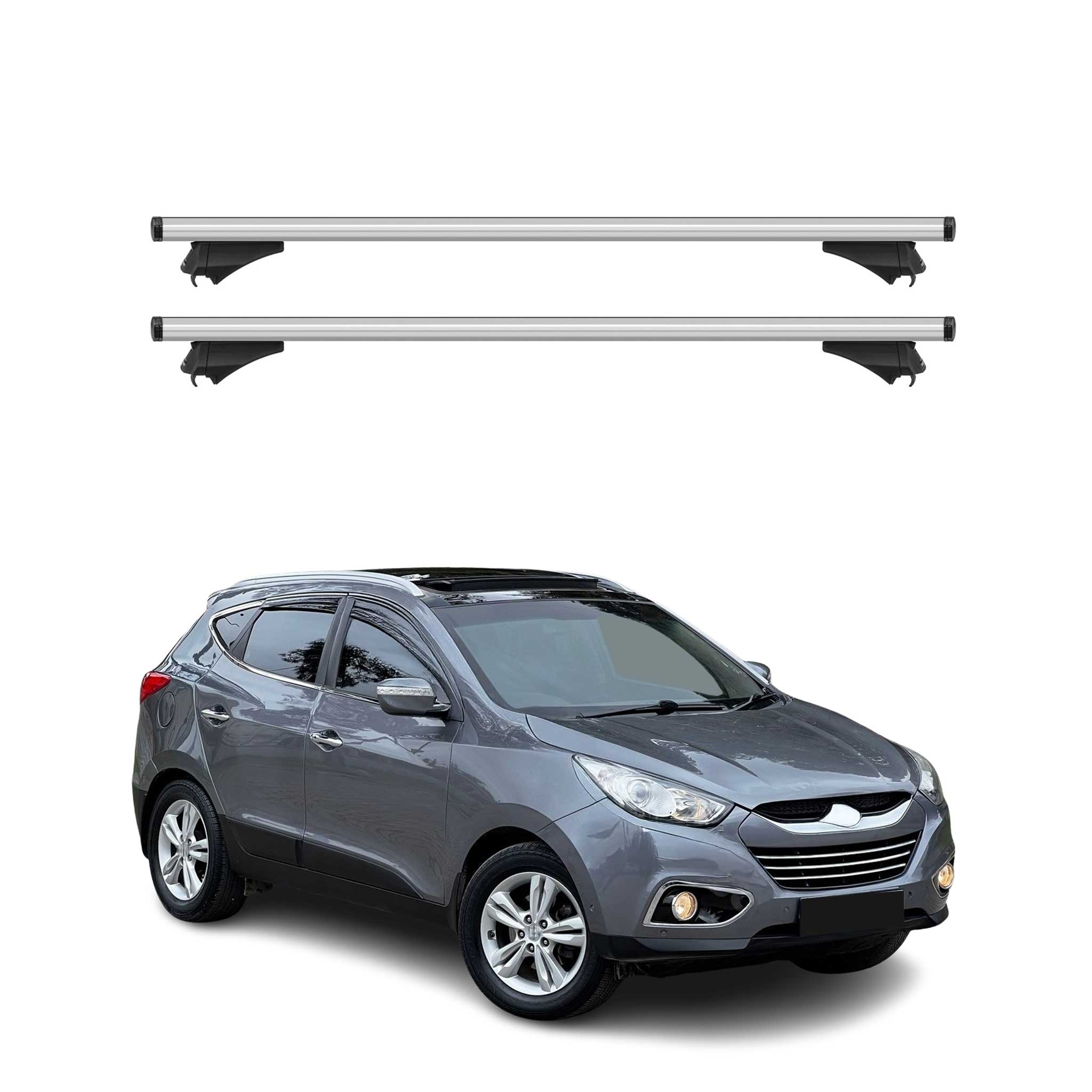 2010-2015 Hyundai Tucson Roof Rack Cross Bars Silver