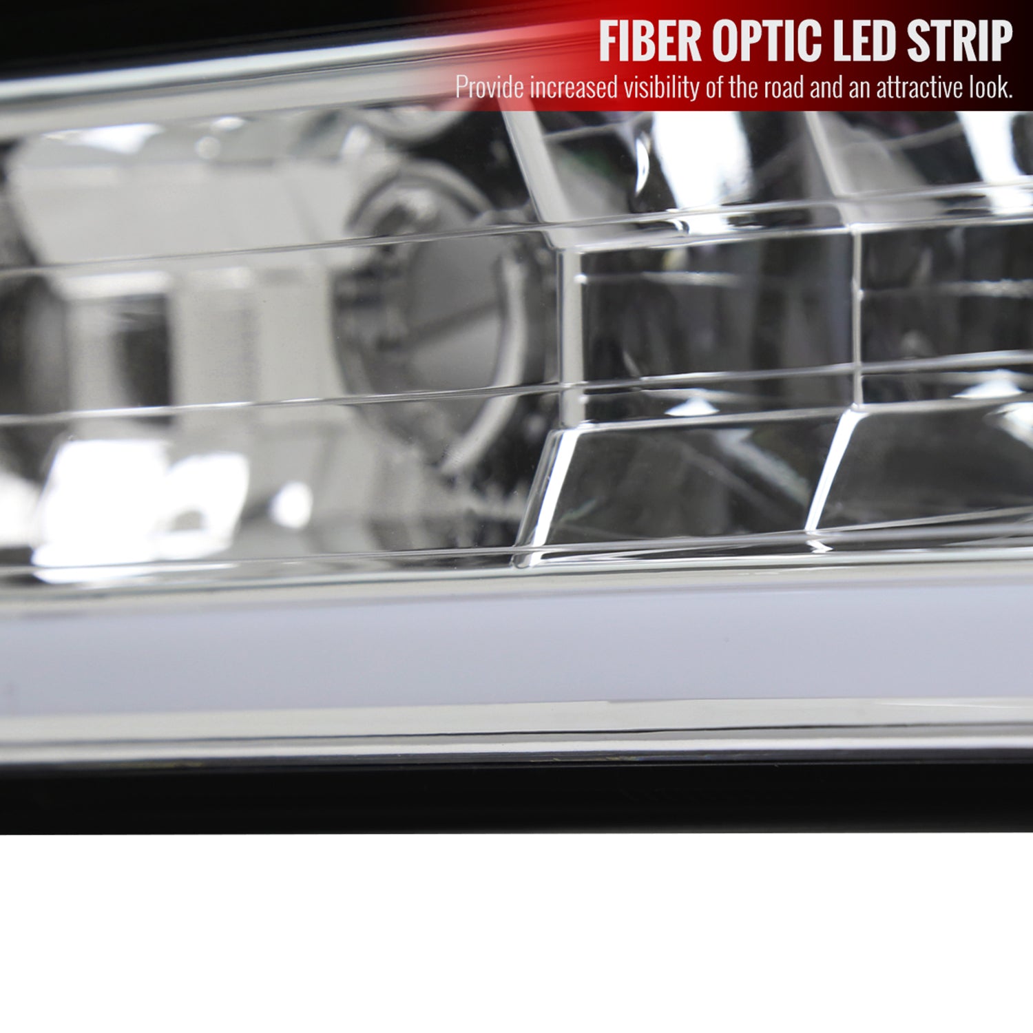 1988-1998 Chevy C10 GMC C/K LED Strip Bumper Corner Signal Lights Chrome/Clear