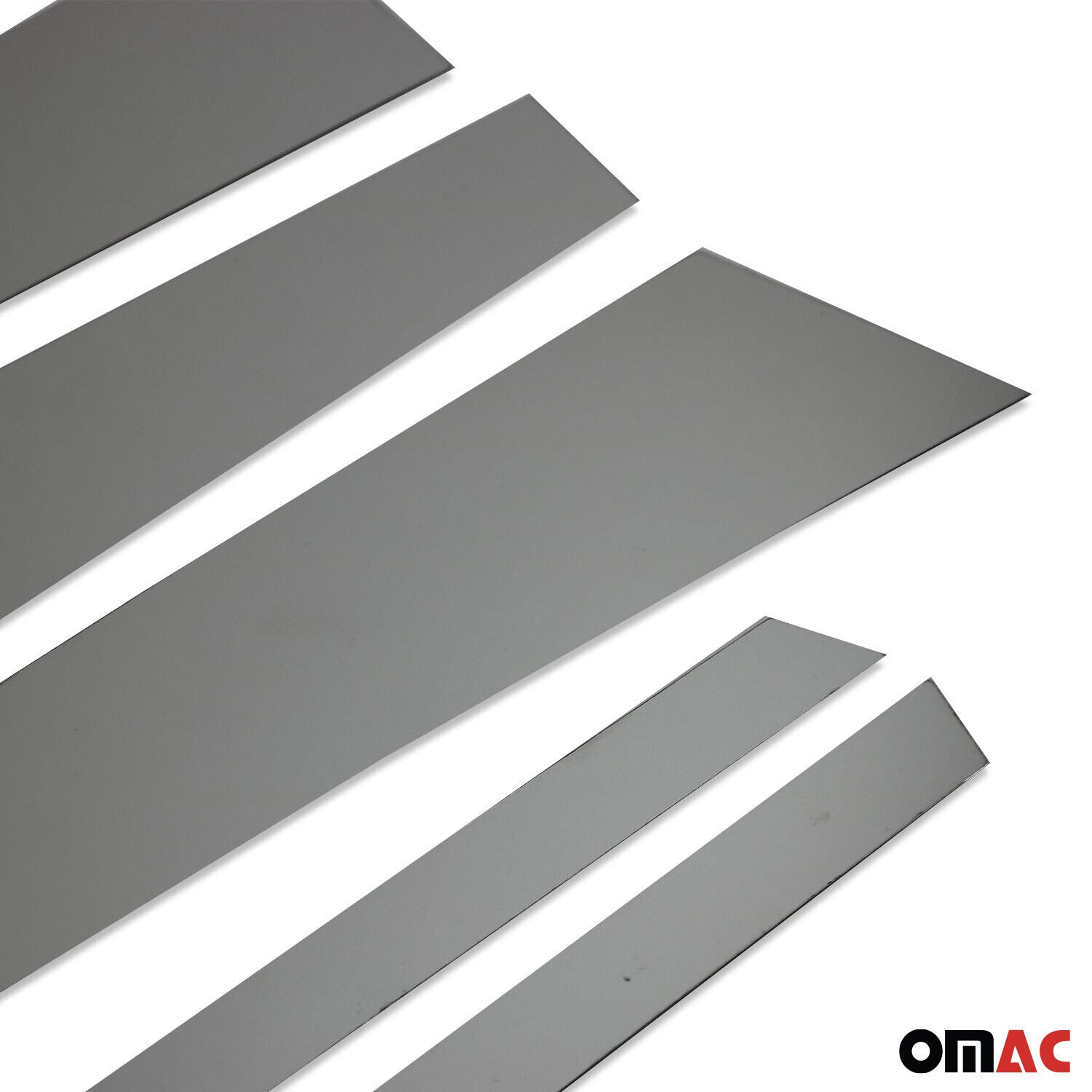 2007-2013 Mercedes S Class W221 Window B Pillar Posts Trim Stainless Steel Dark 6x