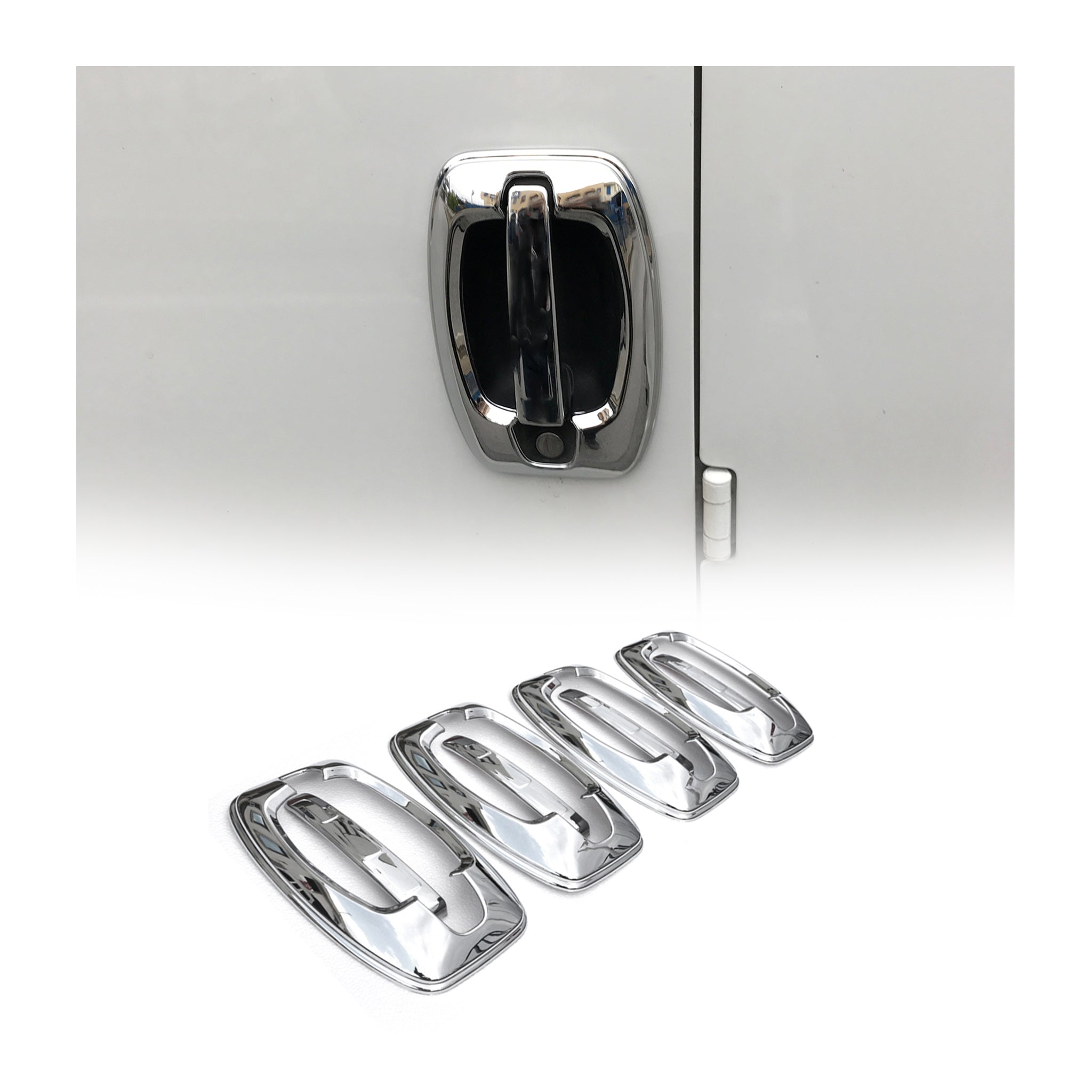 2014-2025 RAM ProMaster Car Door Handle Cover Protector Silver Chrome 8 Pcs
