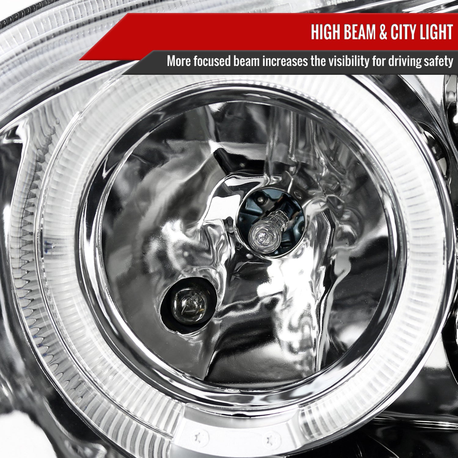 1999-2006 VW Golf Mk4 GTI/R32 Cabrio Dual Halo Projector Headlights Chrome