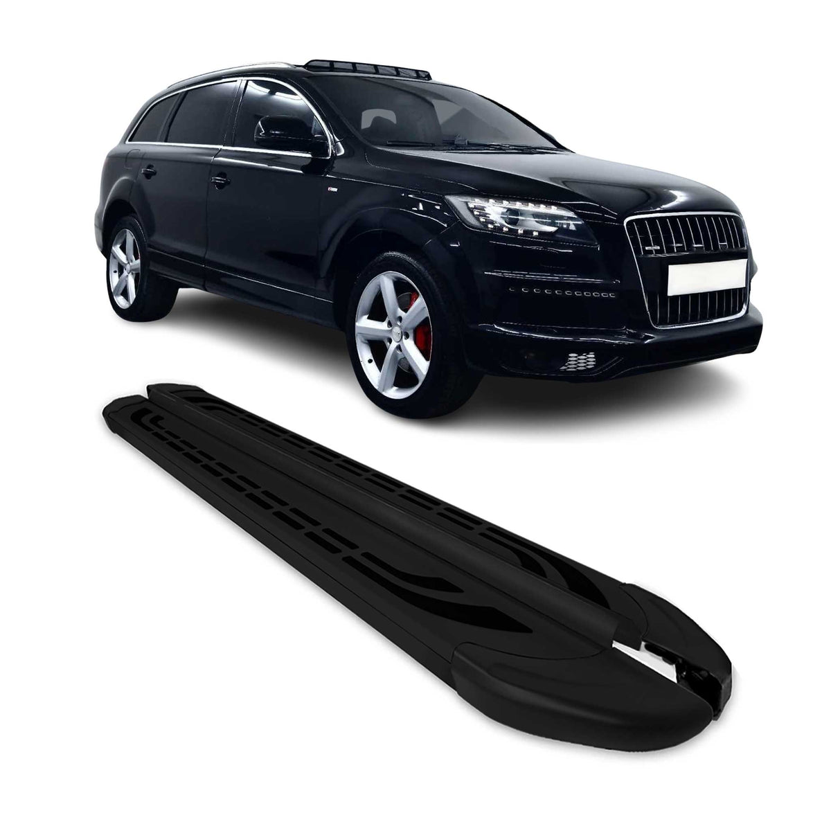 2007-2015 Audi Q7 Running Boards Side Steps Black – OMAC USA