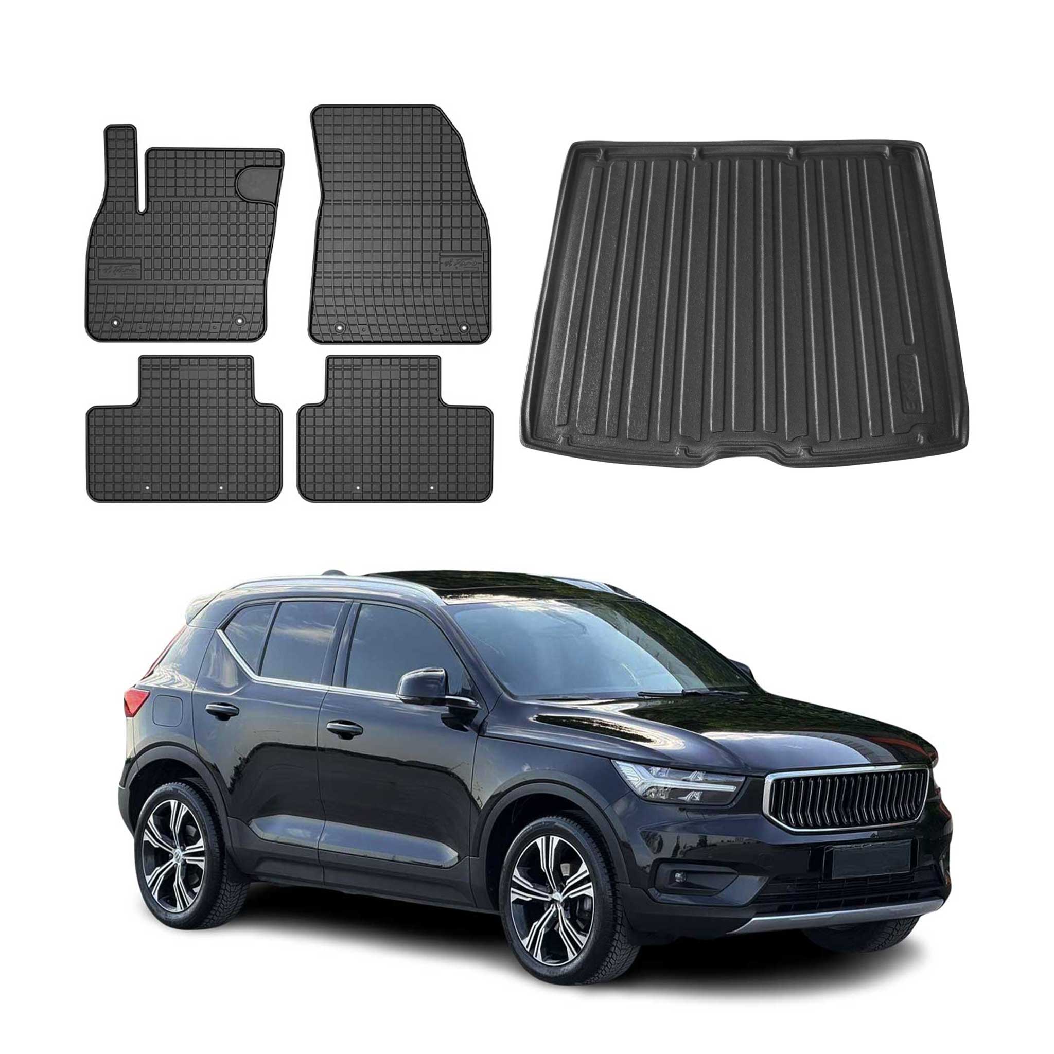 2019-2026 Volvo XC40 Floor Mats & Cargo Liner Full Set All Weather Black
