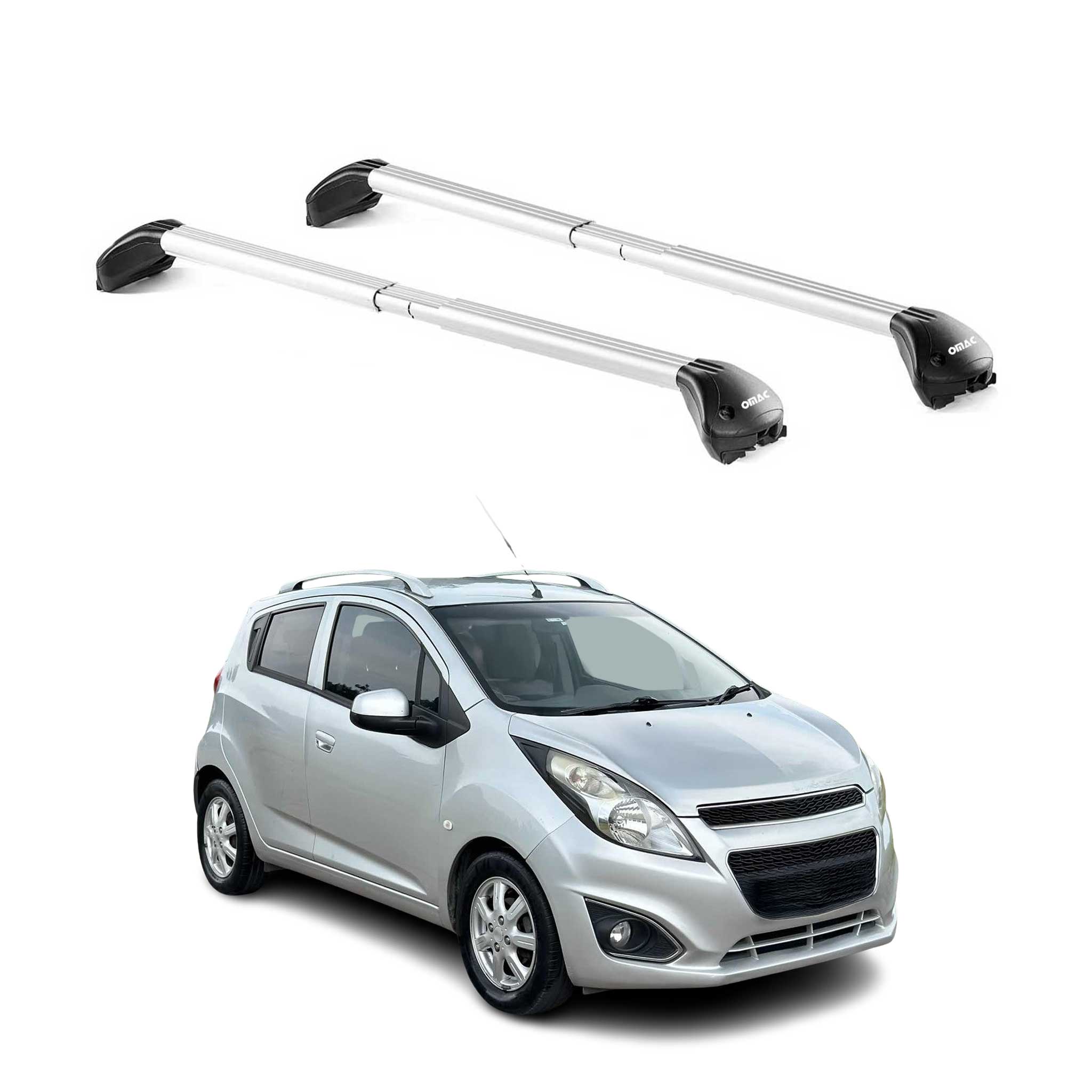 2013-2015 Chevrolet Spark Roof Rack Cross Bars Silver