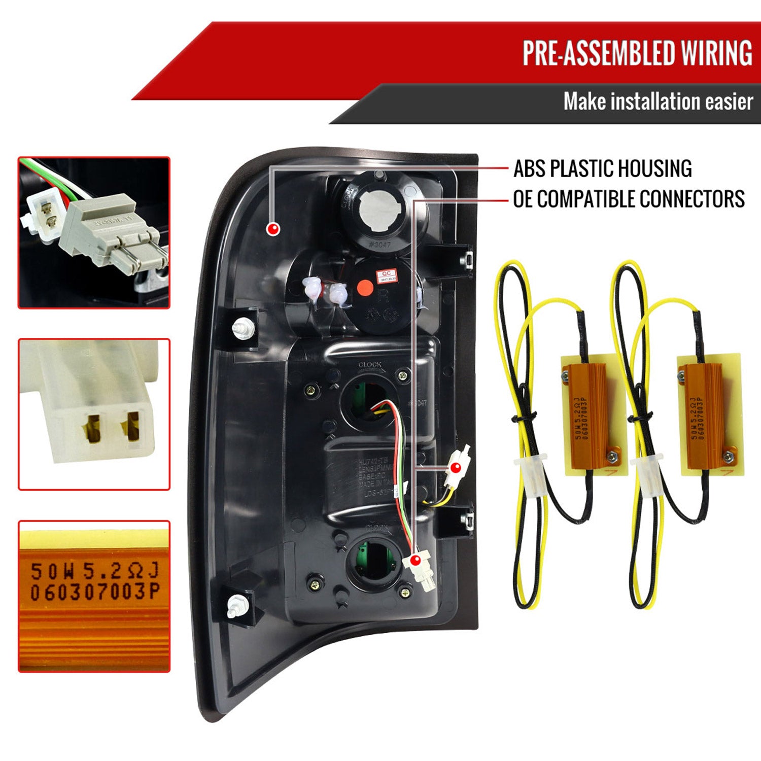 2007-2014 Chevy Silverado V2 LED Tail Lights Matte Black Housing/Clear Lens