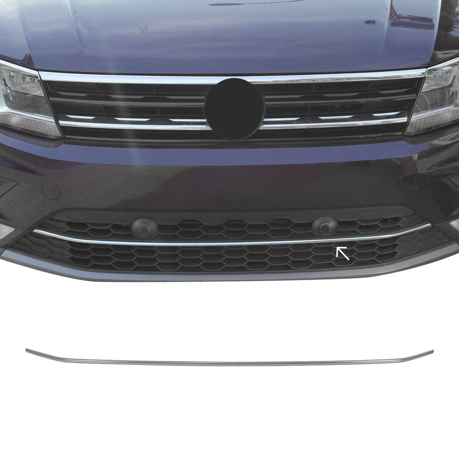 Front Bumper Trim Molding for VW Tiguan Allspace 2018-2020 Stainless Steel 1 Pc