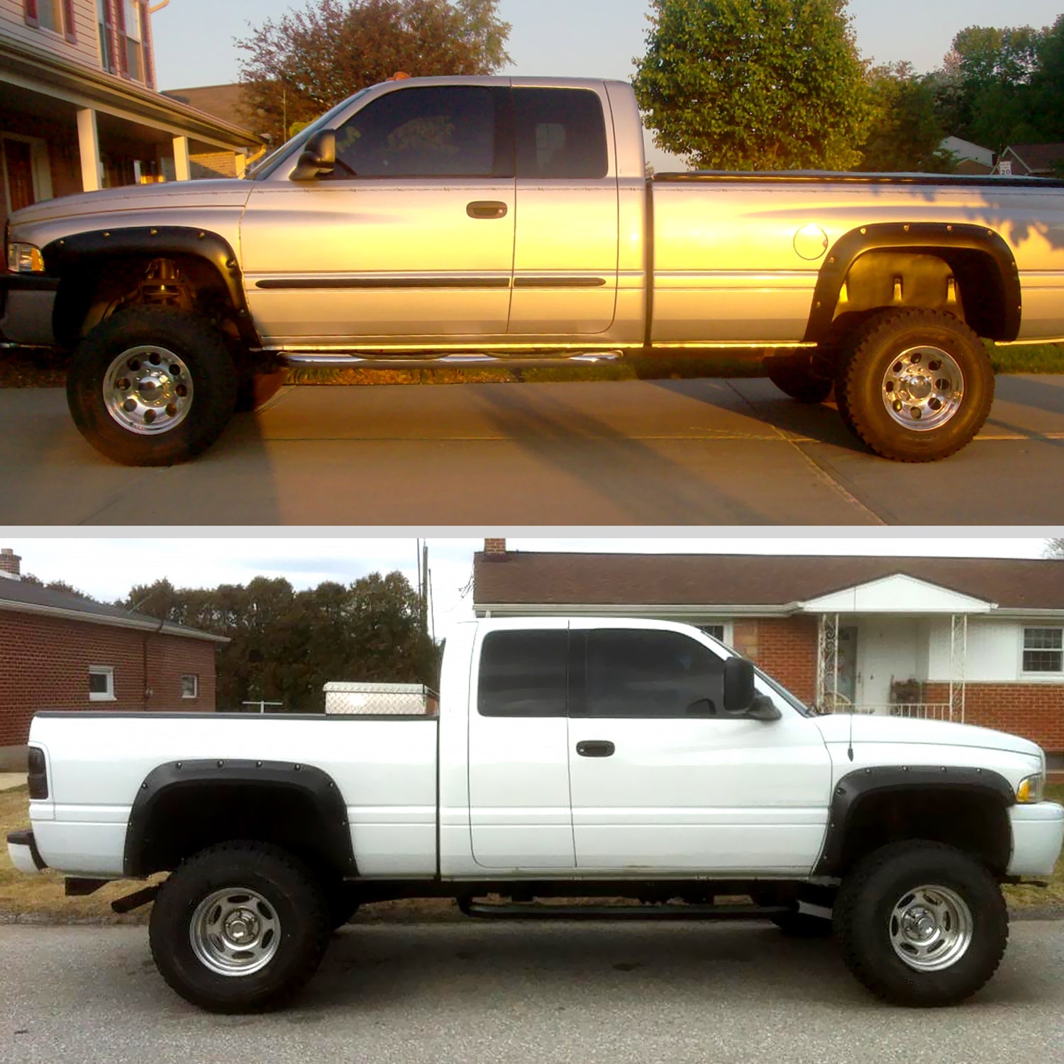 1994-2001 Dodge RAM 1500 2500 3500 Smooth Rivet Style Fender Flares