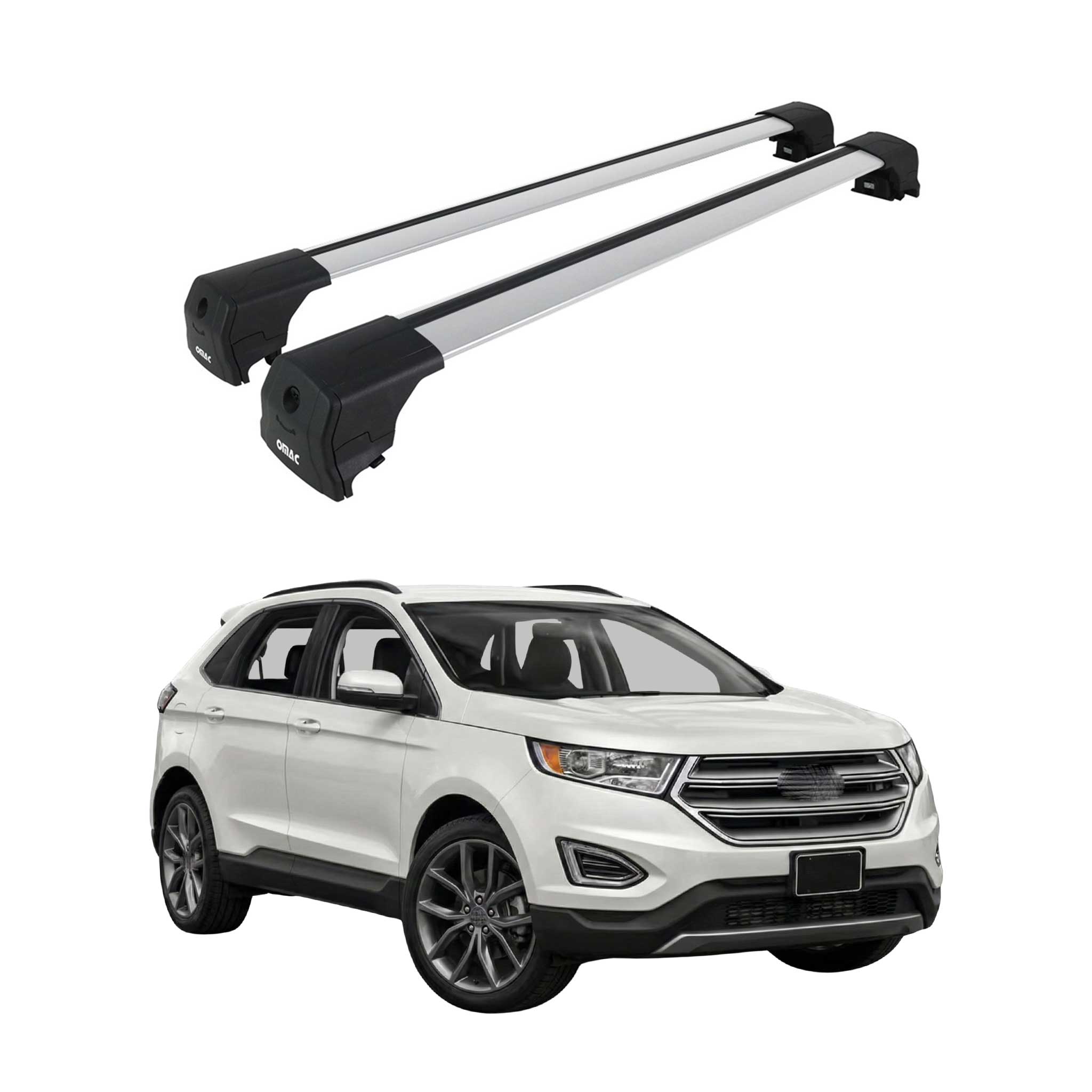 Aluminium Roof Racks Cross Bars Carrier for Ford Edge 2.gen 2015-2024 Gray 2Pcs