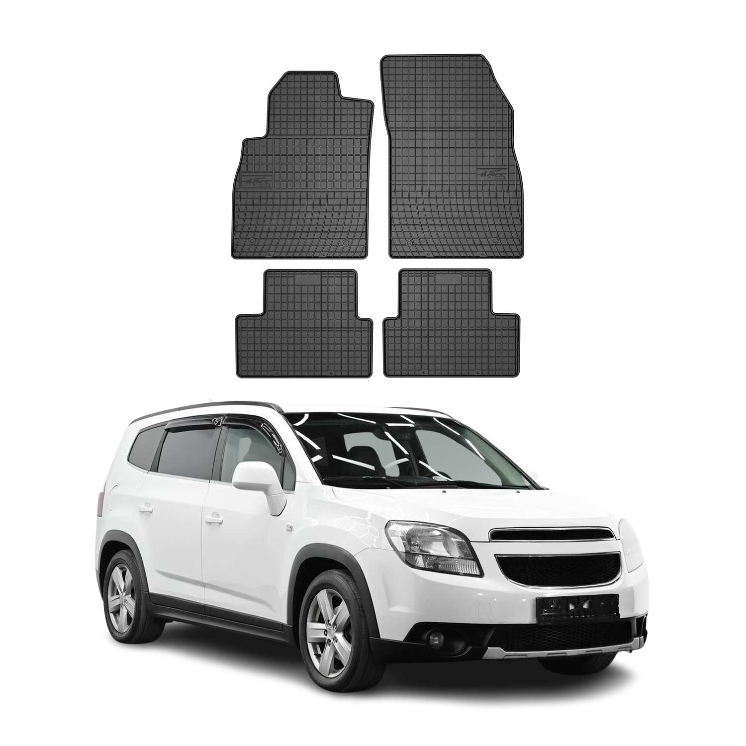2012-2014 Chevrolet Orlando Floor Mats Liners Full Set All Weather Rubber Black