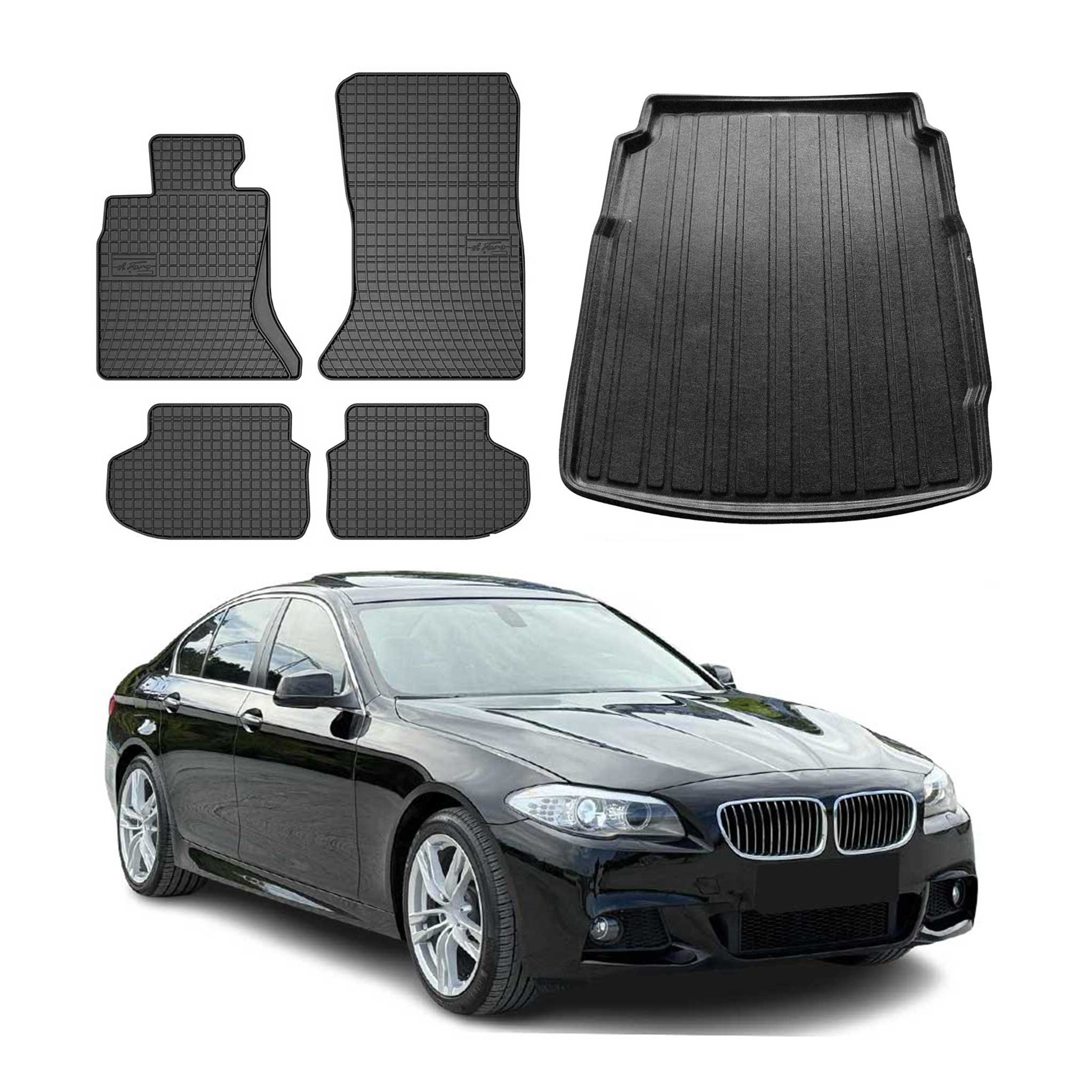 2011-2013 BMW 5 Series F10 F11 4WD xDrive Floor Mats & Cargo Liner Full Set All Weather