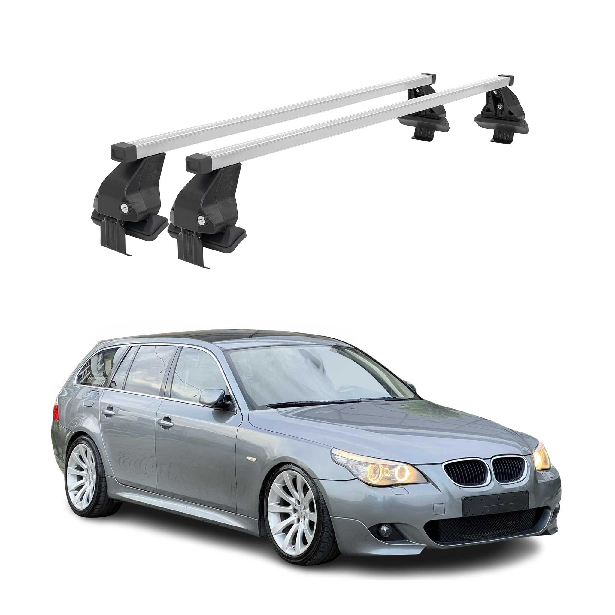 2006-2009 BMW 5 Series E61 Wagon Roof Rack Cross Bars Silver