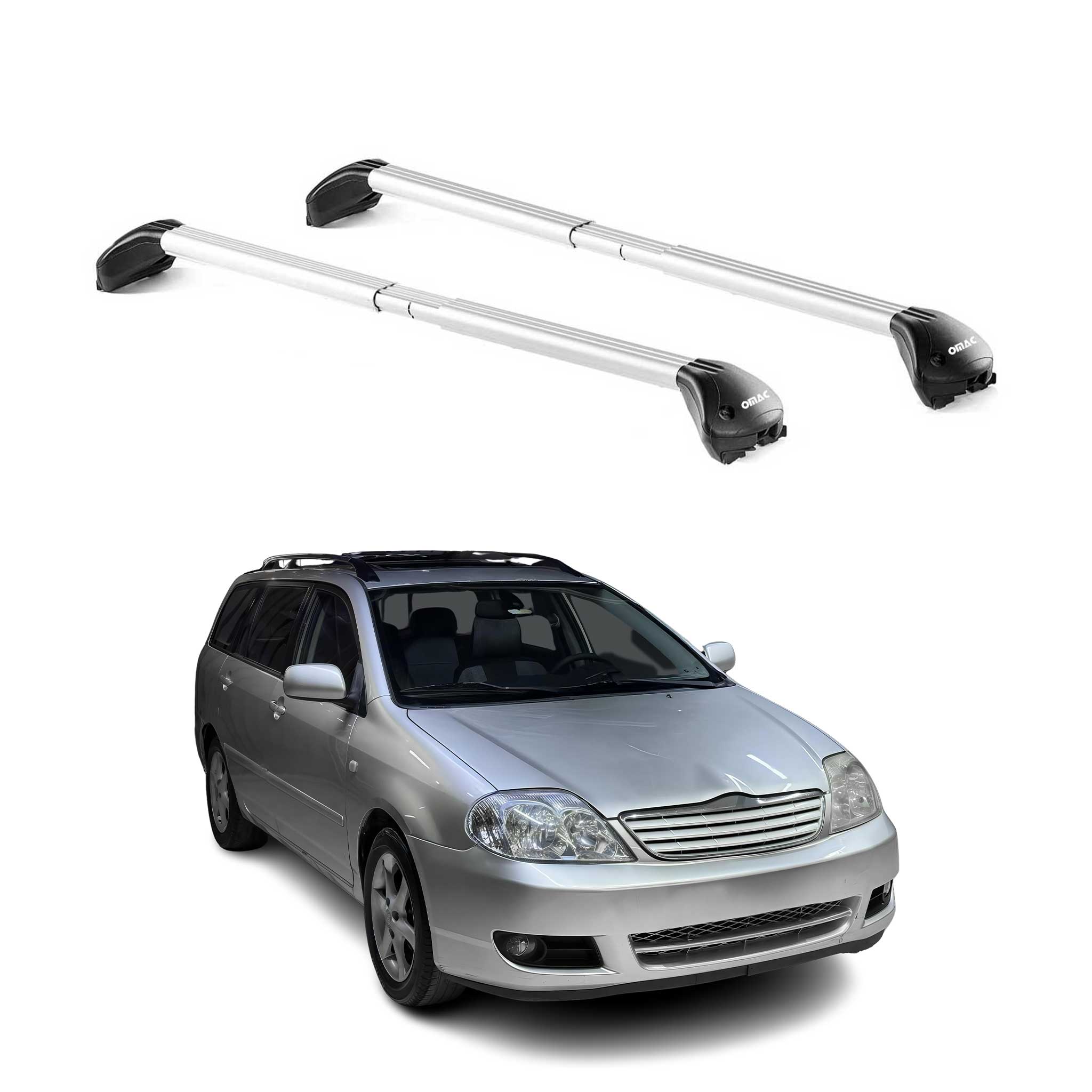 Roof Rack Cross Bars Luggage Carrier for Toyota Corolla 2003-2008 Alu Grey 2Pcs