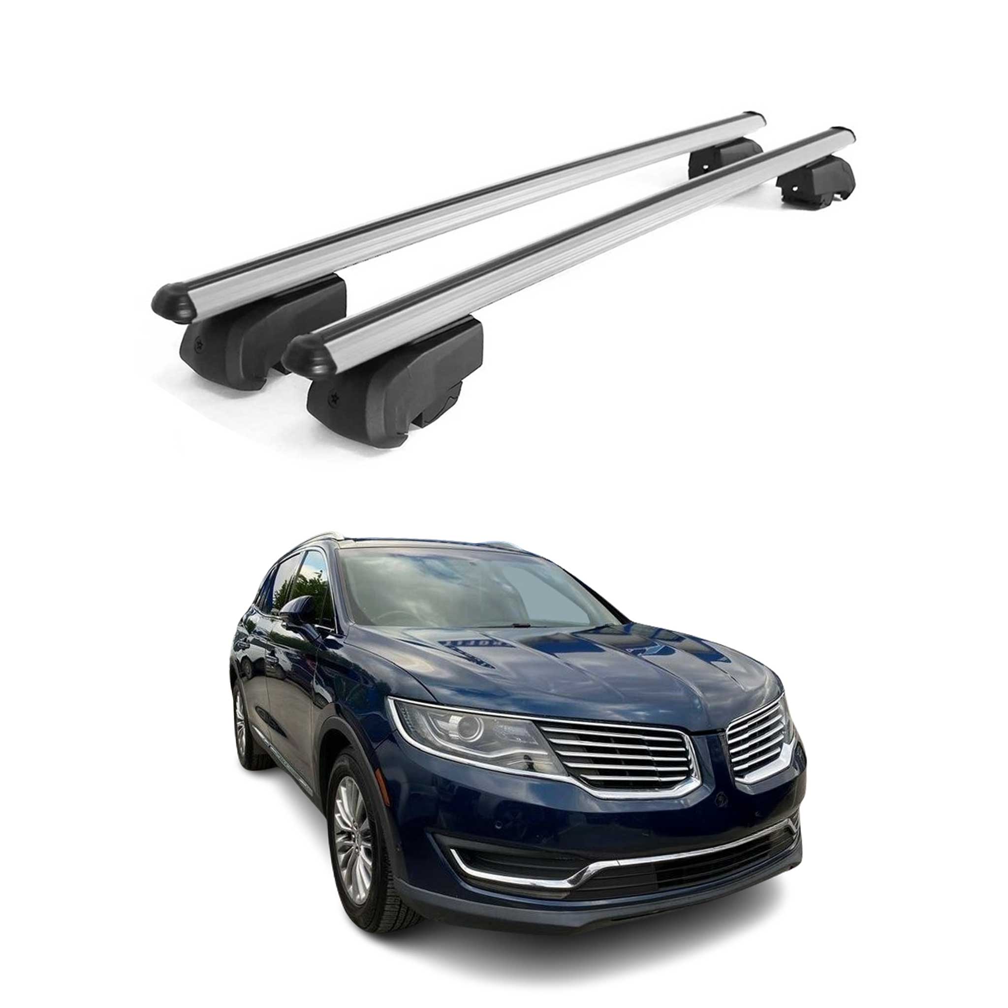2016-2018 Lincoln MKX Roof Rack Cross Bars Silver