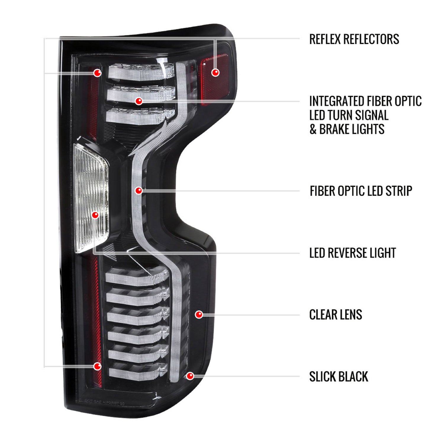 2019-2023 Chevy Silverado 1500/2500HD/3500HD LED Tail Lights Matt Black