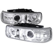 1999-2002 Chevy Silverado/ 00-2006 Tahoe Suburban Dual Halo Headlights Chrome