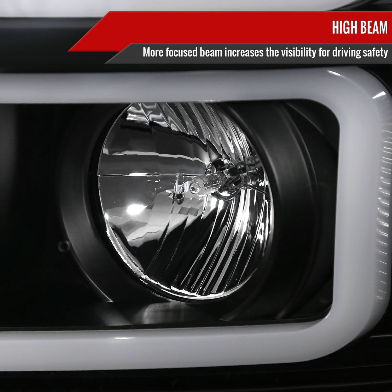 2007-2013 Chevy Silverado 1500 2500HD 3500HD Dual LED C-Bar Headlights Black