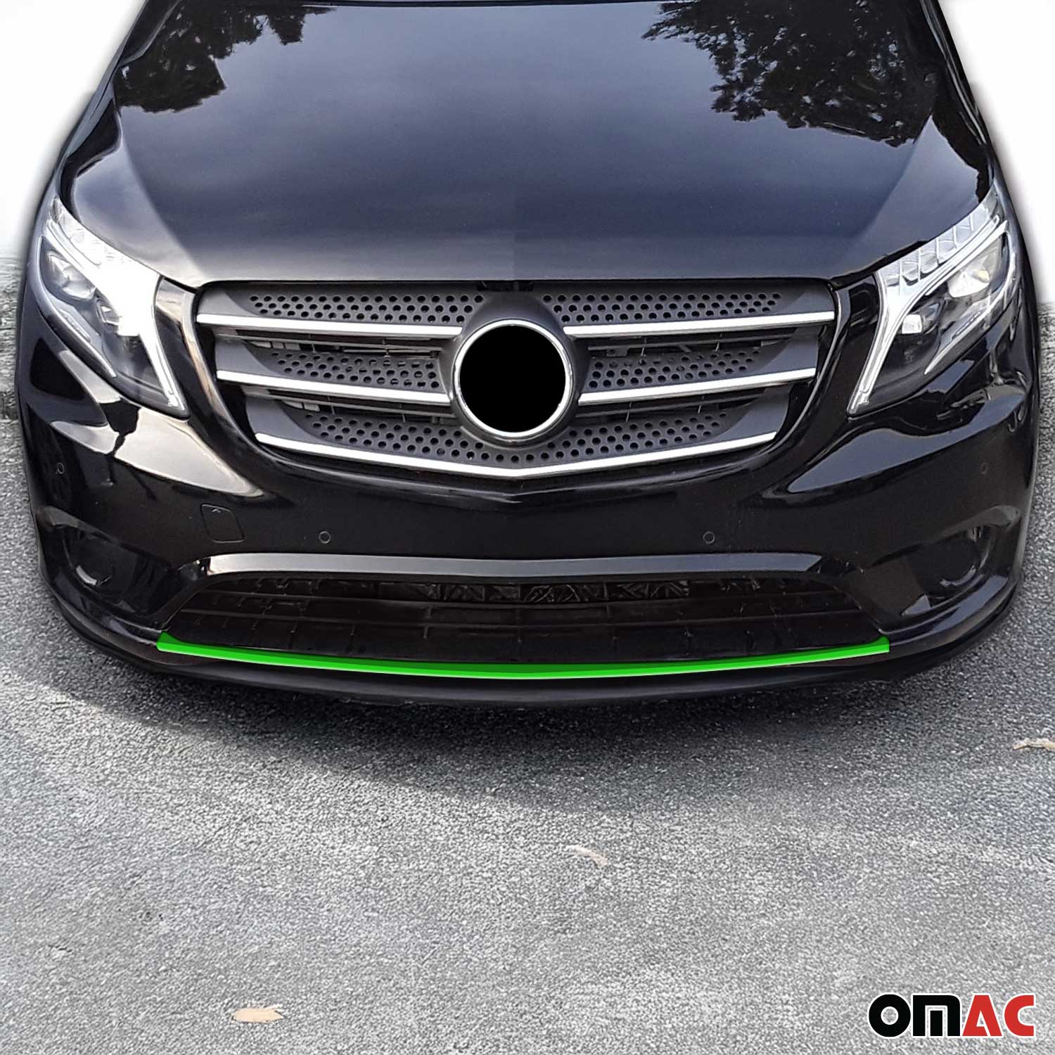2016-2024 Mercedes Metris Front Bumper Grill Trim Molding S. Steel Green